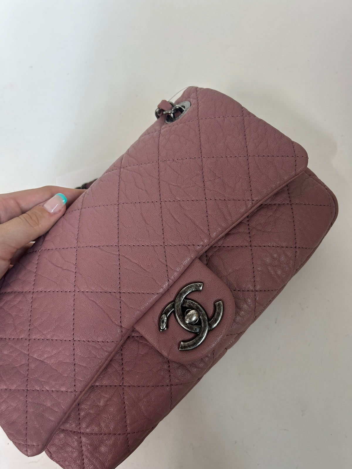 Chanel Matelasse Chain Shoulder Bag Leather Pink