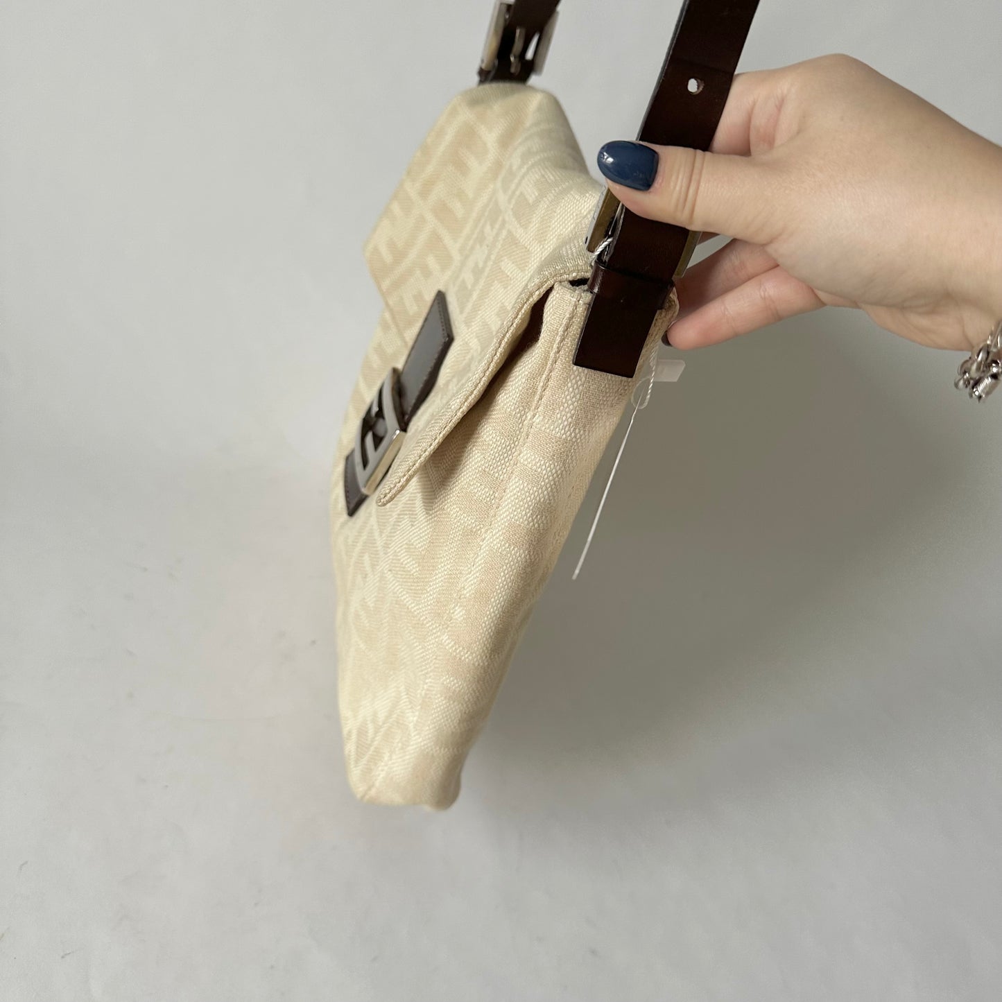 Fendi Squared Large Baguette Zucca Cream Monogram