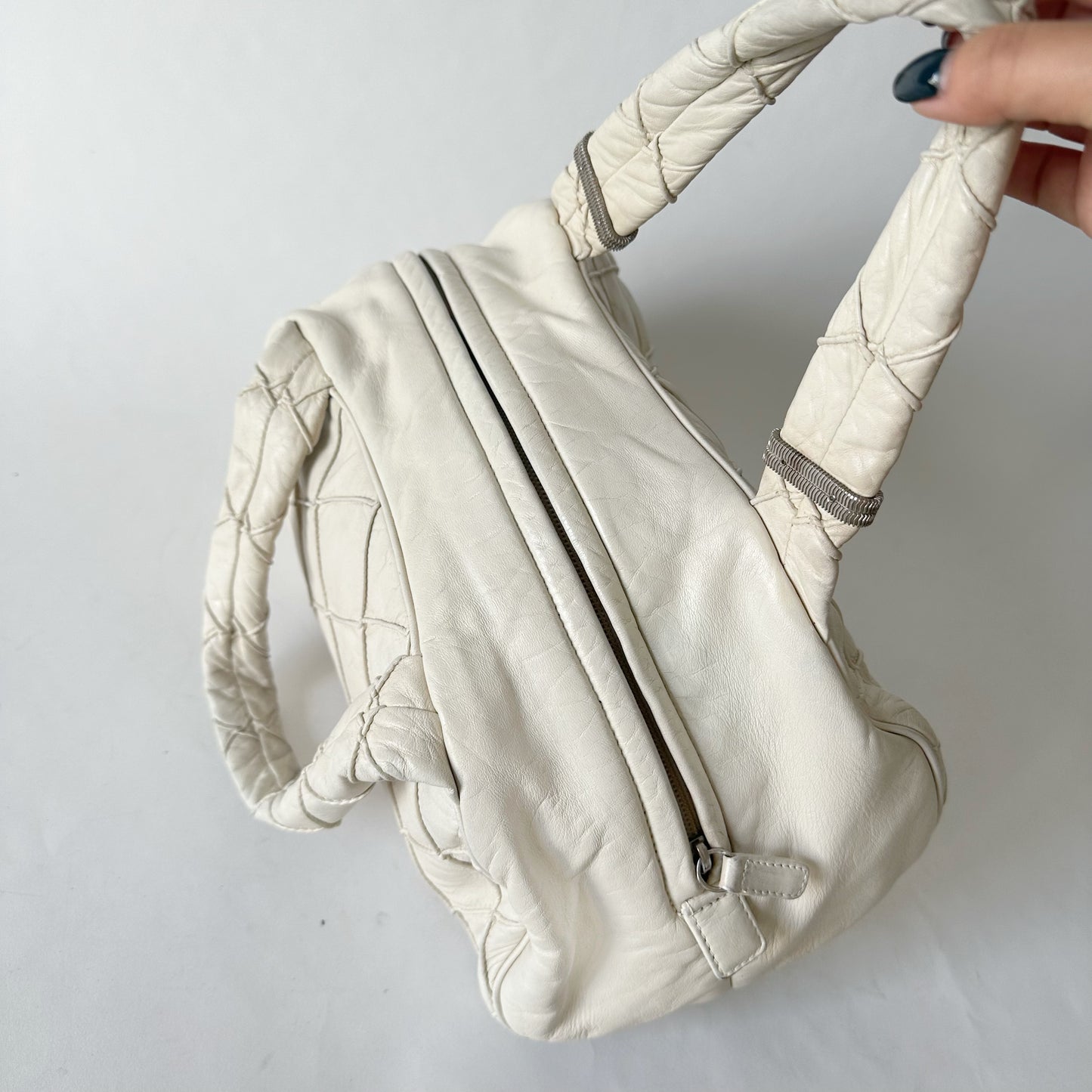 Chanel Cream Le Marias Bowler Quilted Puffer Bag