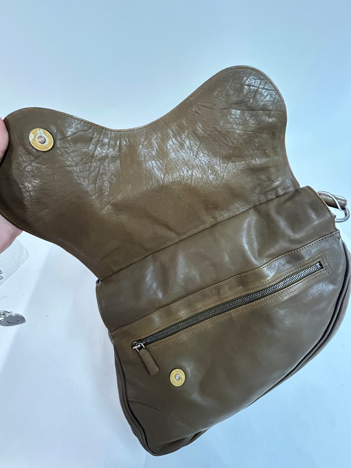 Christian Dior Brown Leather Gaucho Shoulder Bag