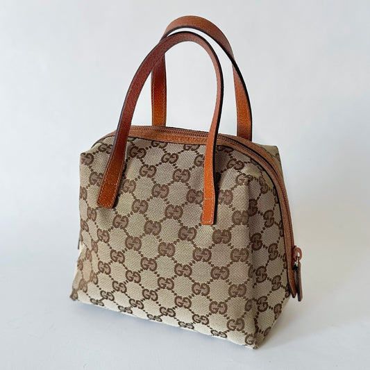 Gucci Brown Monogram Mini Top Handle Bag