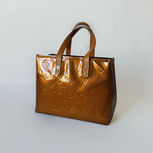 Louis Vuitton Bronze Vernis Patent Leather Reade PM Mini Tote
