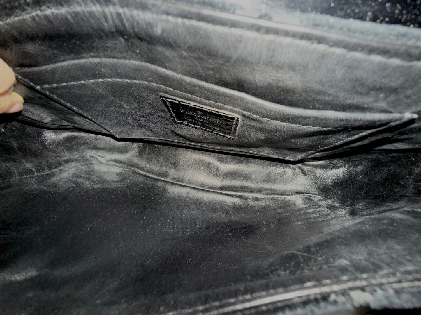 Louis Vuitton Black Velour & Alligator Irvine Top Handle Bag
