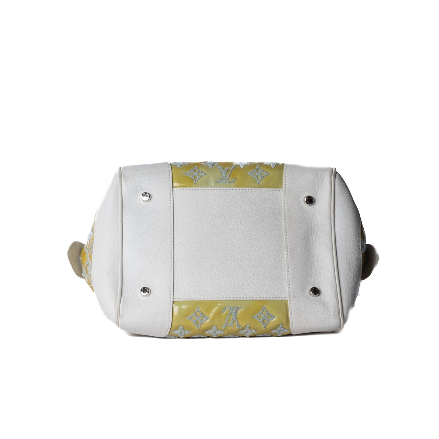 Louis Vuitton 2012 Yellow Patent Leather Monogram Booklet Speedy