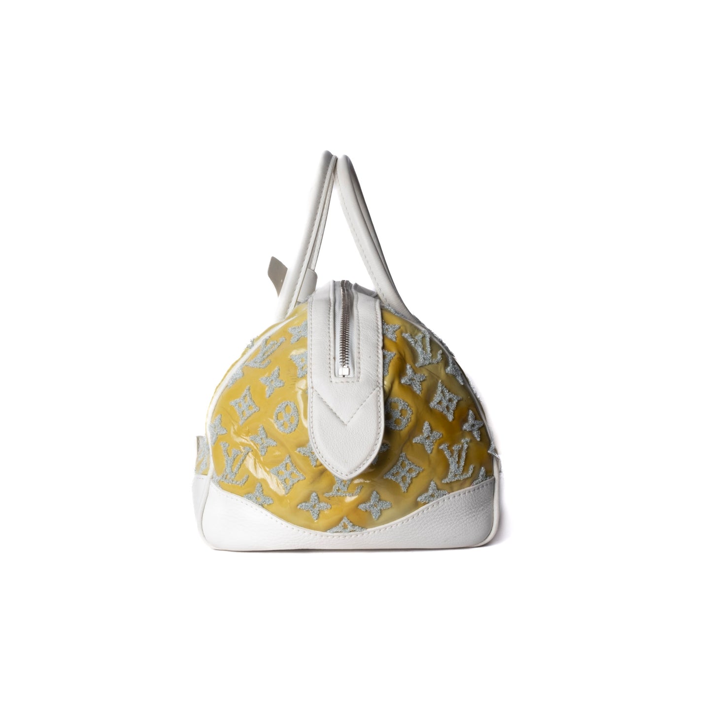 Louis Vuitton 2012 Yellow Patent Leather Monogram Booklet Speedy