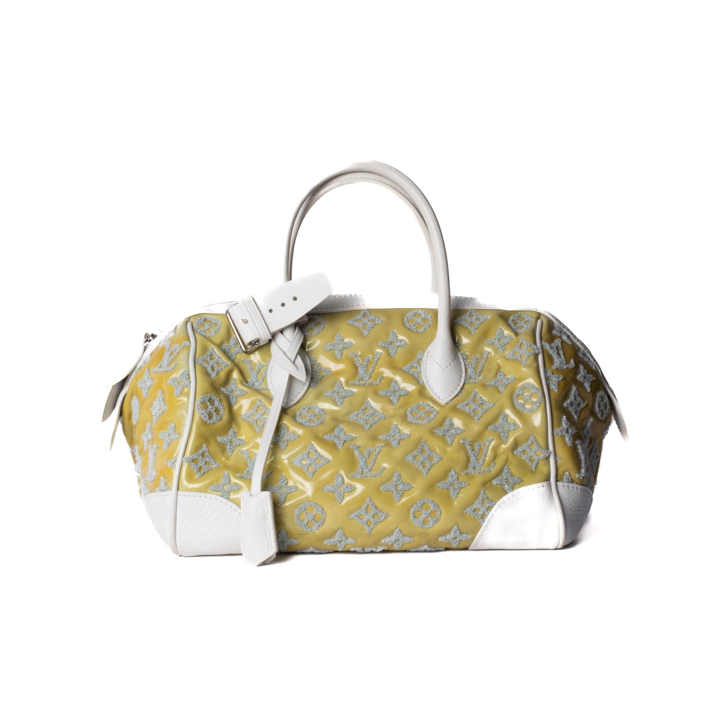 Louis Vuitton 2012 Yellow Patent Leather Monogram Booklet Speedy