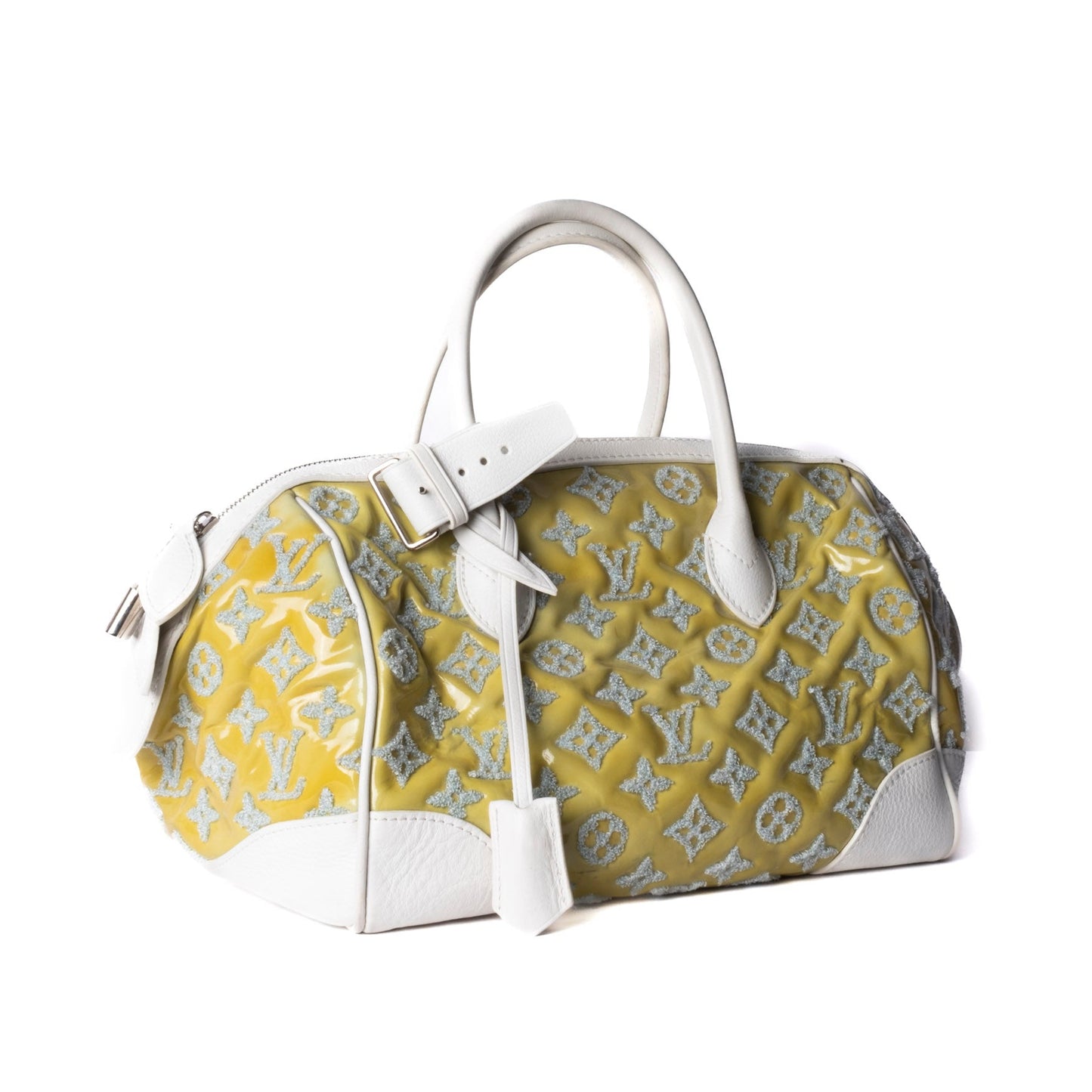 Louis Vuitton 2012 Yellow Patent Leather Monogram Booklet Speedy