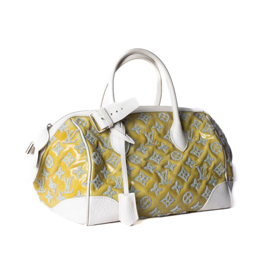 Louis Vuitton 2012 Yellow Patent Leather Monogram Booklet Speedy