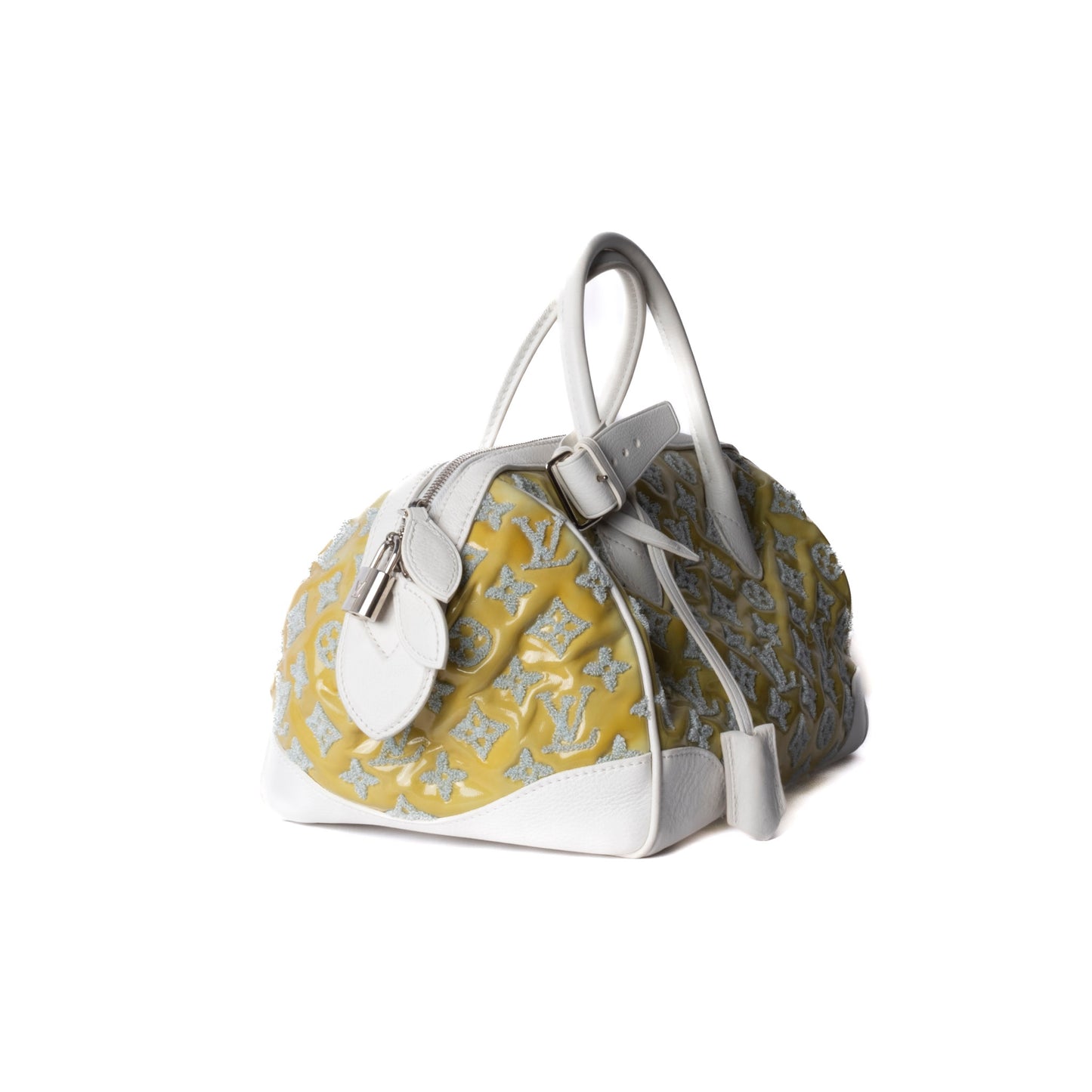 Louis Vuitton 2012 Yellow Patent Leather Monogram Booklet Speedy