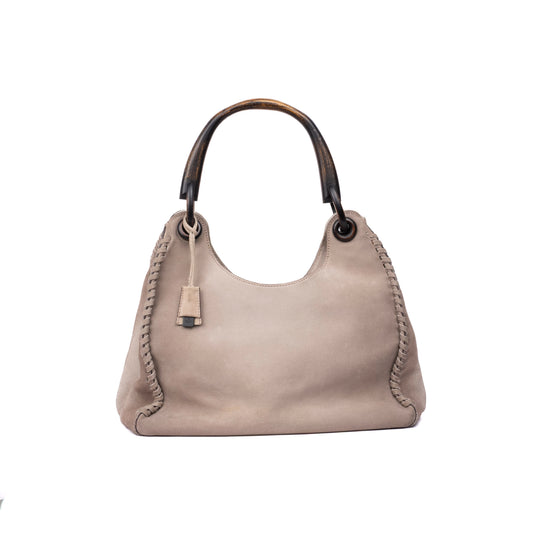 Gucci Gray Suede Shoulder Bag