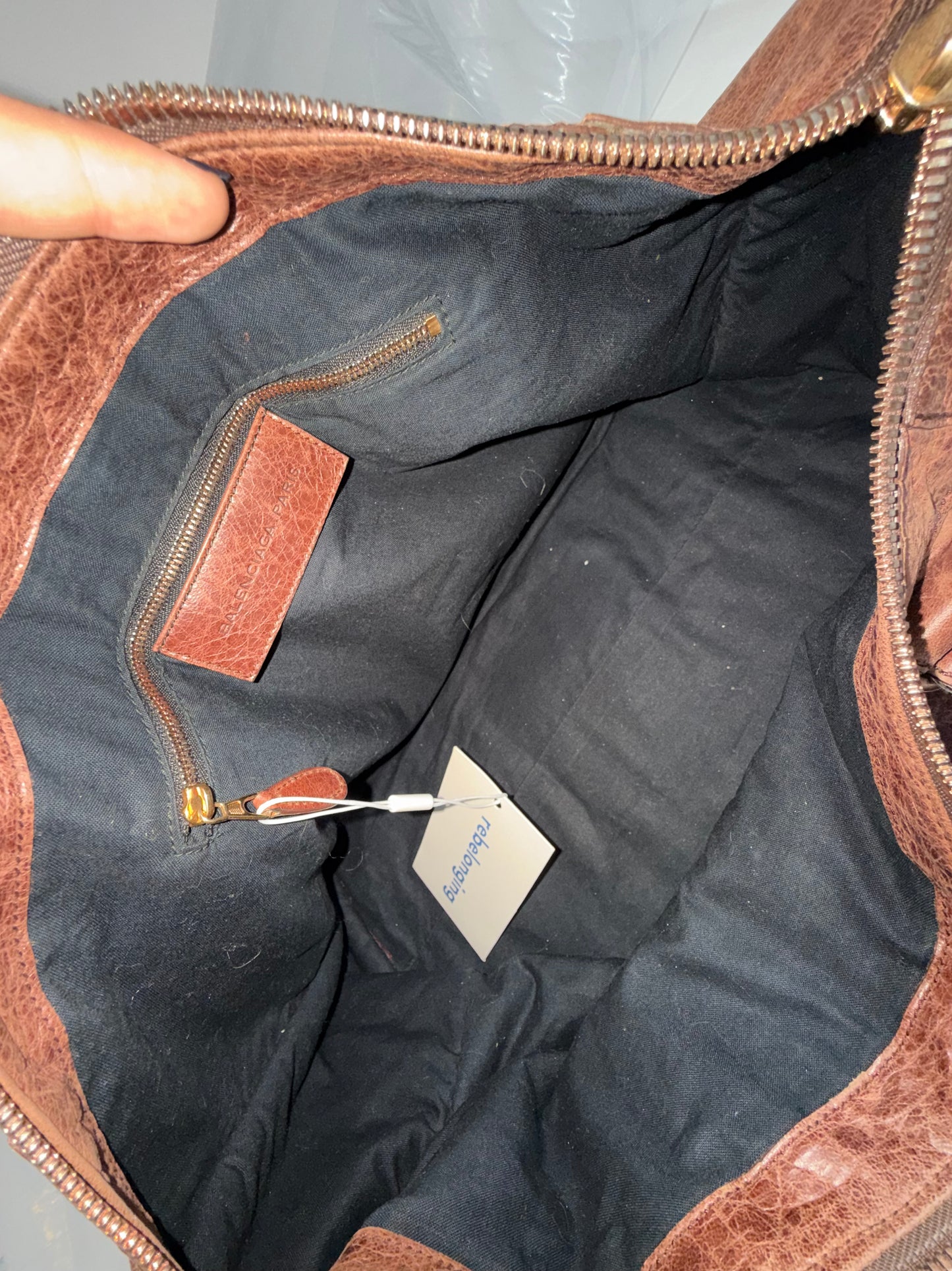 Balenciaga Brown Leather Work City Bag w/ Giant Hardware
