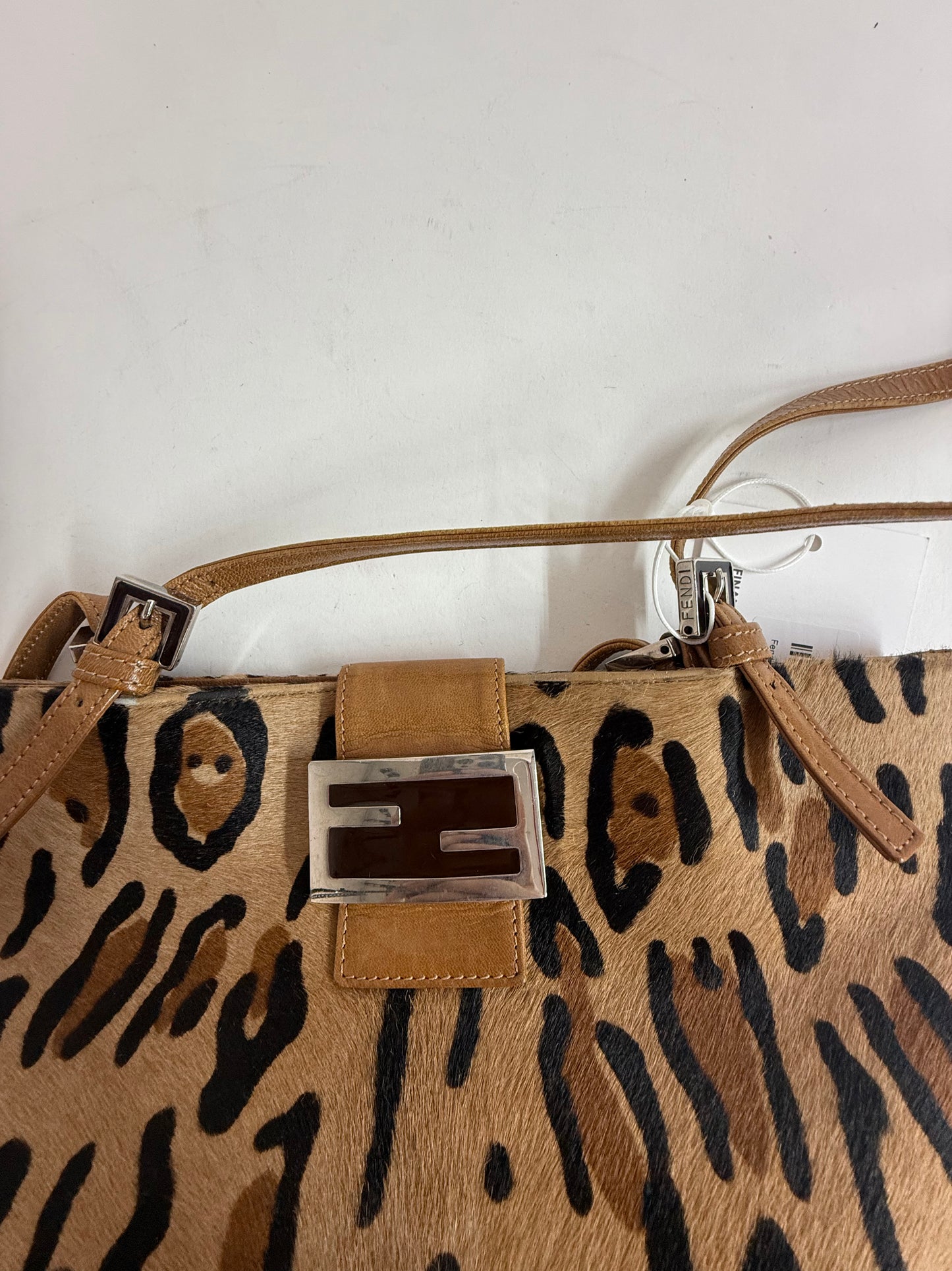 Fendi Cheetah Printed Ponyhair Tote Bag