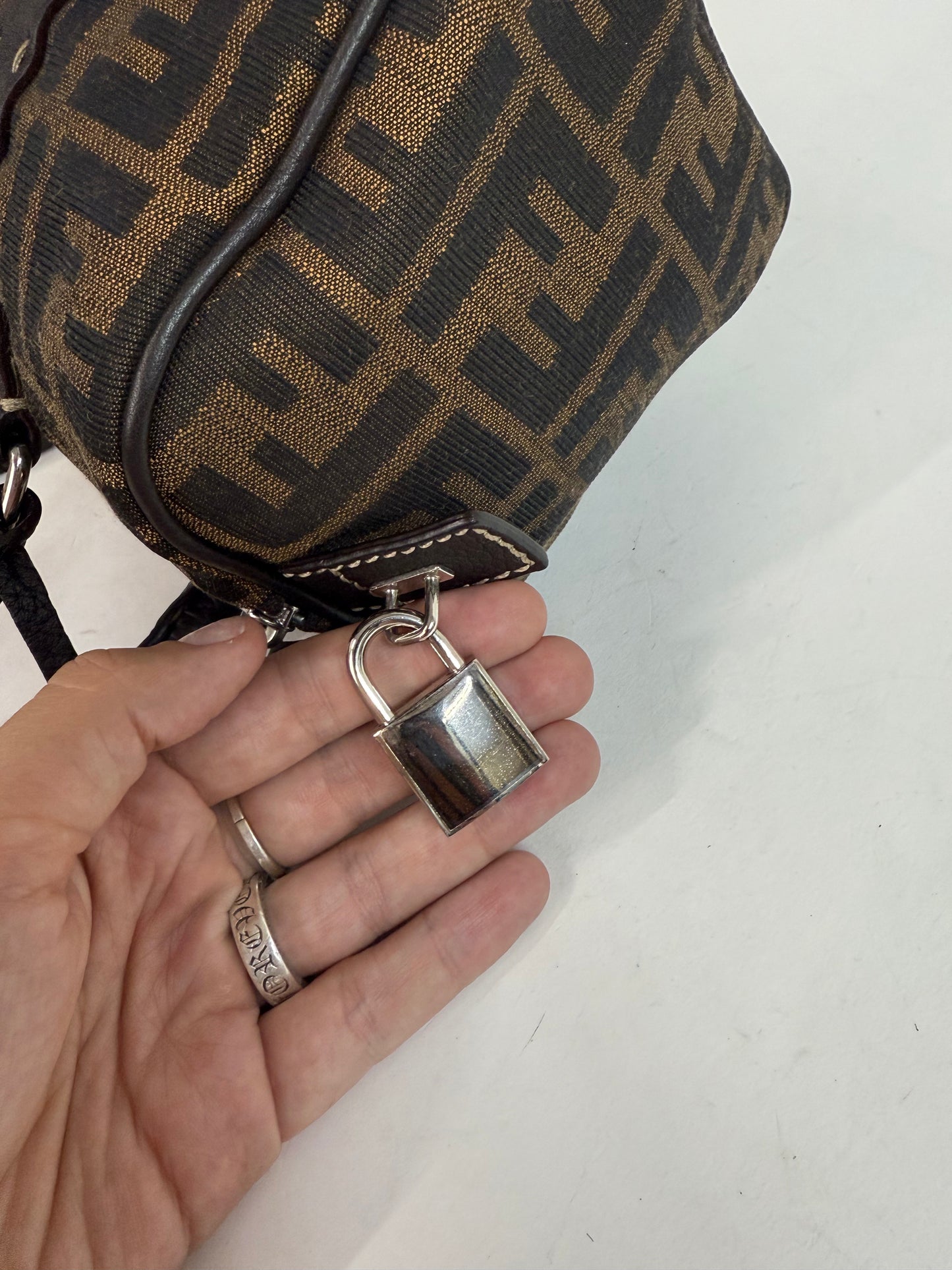 Fendi Zucca Monogram Mini Boston Bag