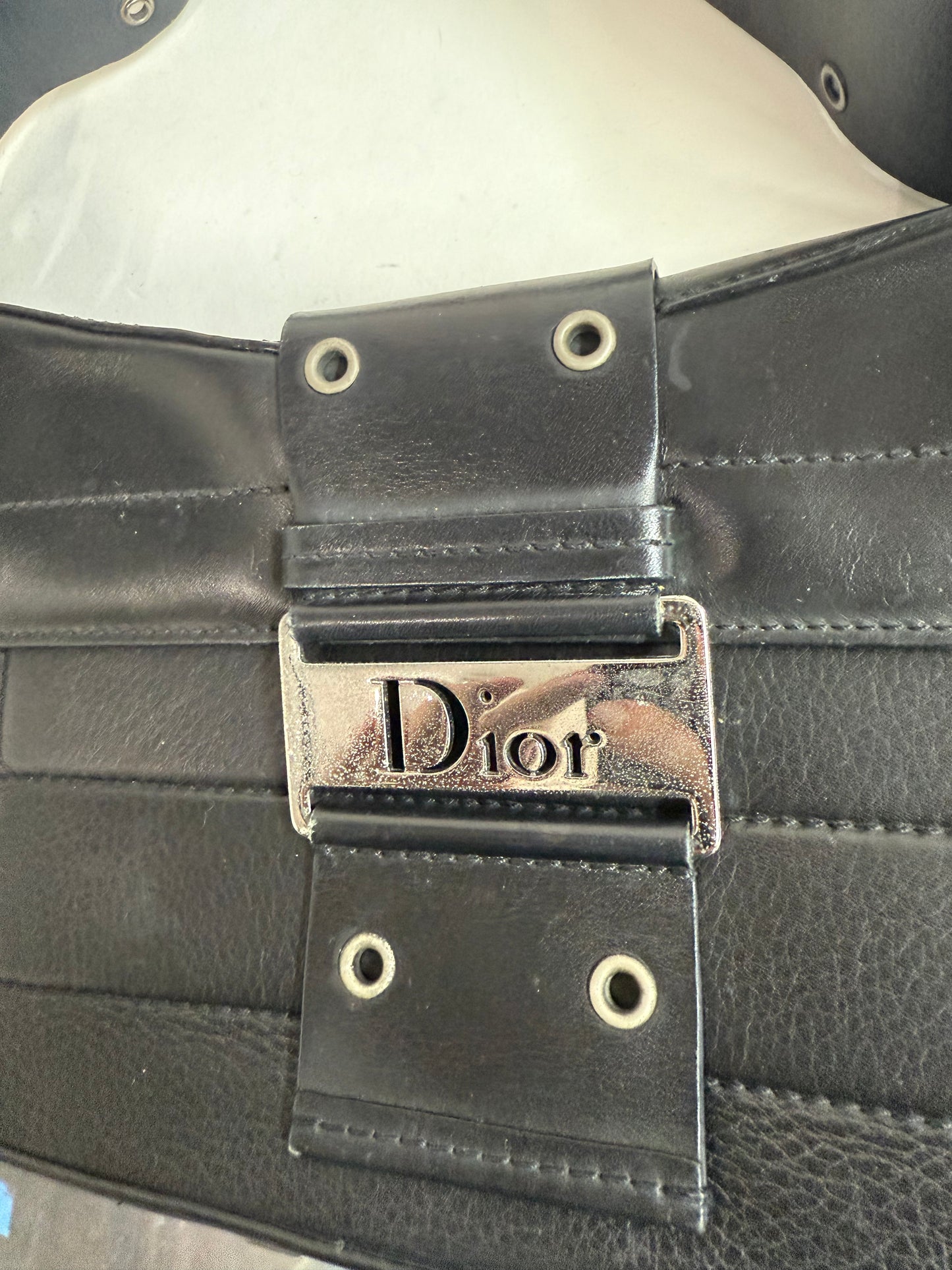 Christian Dior Black Leather Street Chic Columbus Shoulder Bag