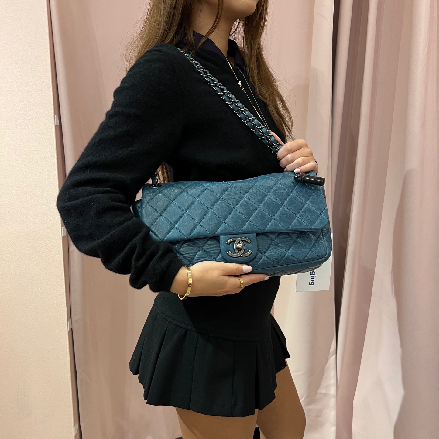 Chanel Blue Paris-Dallas Plaque Double Flap