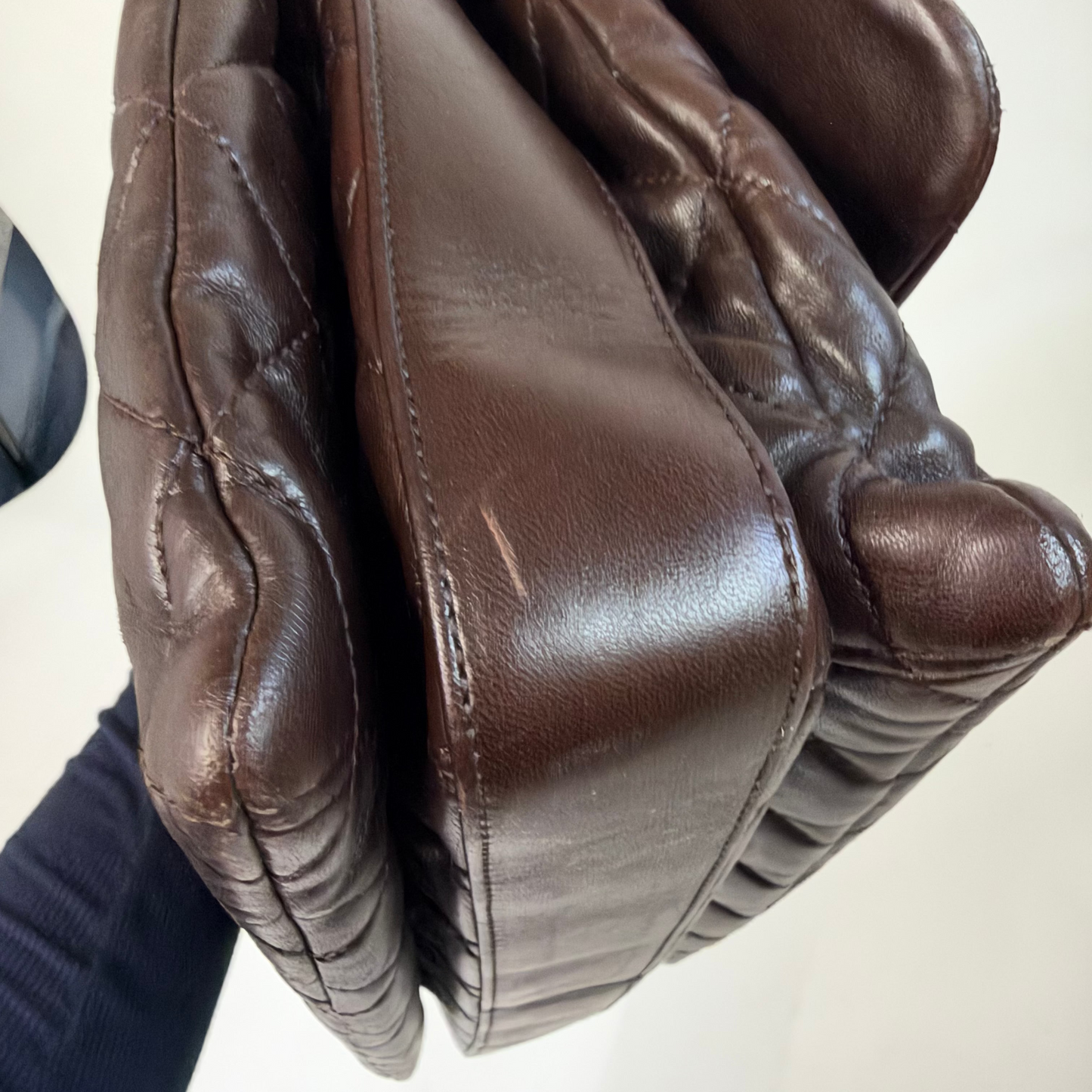 Chanel Brown Soft Leather Accordion Flap Bag