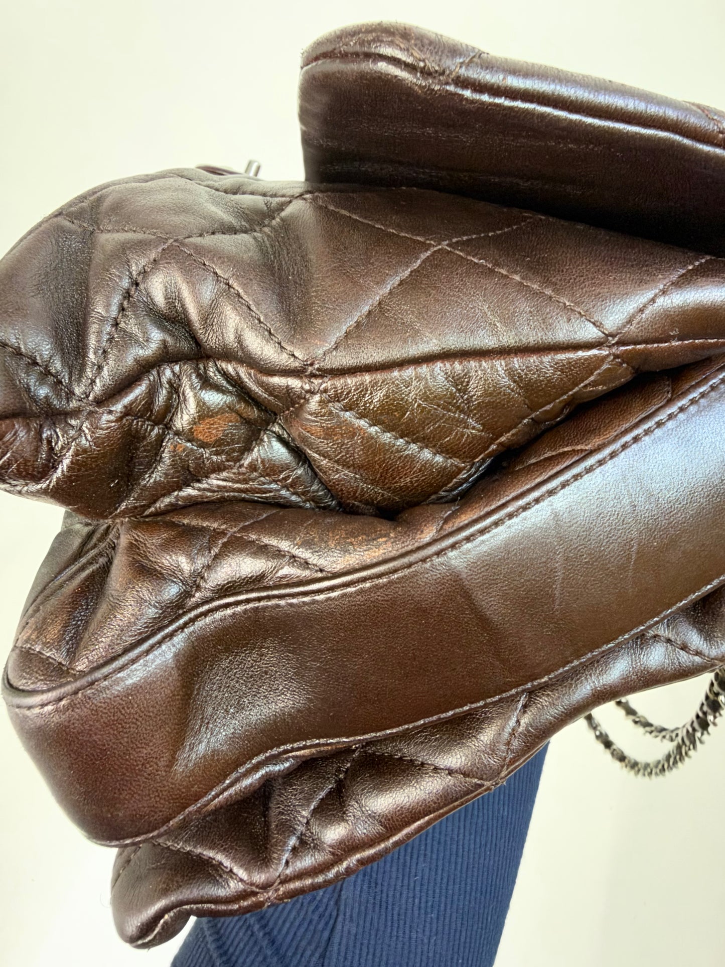 Chanel Brown Soft Leather Accordion Flap Bag
