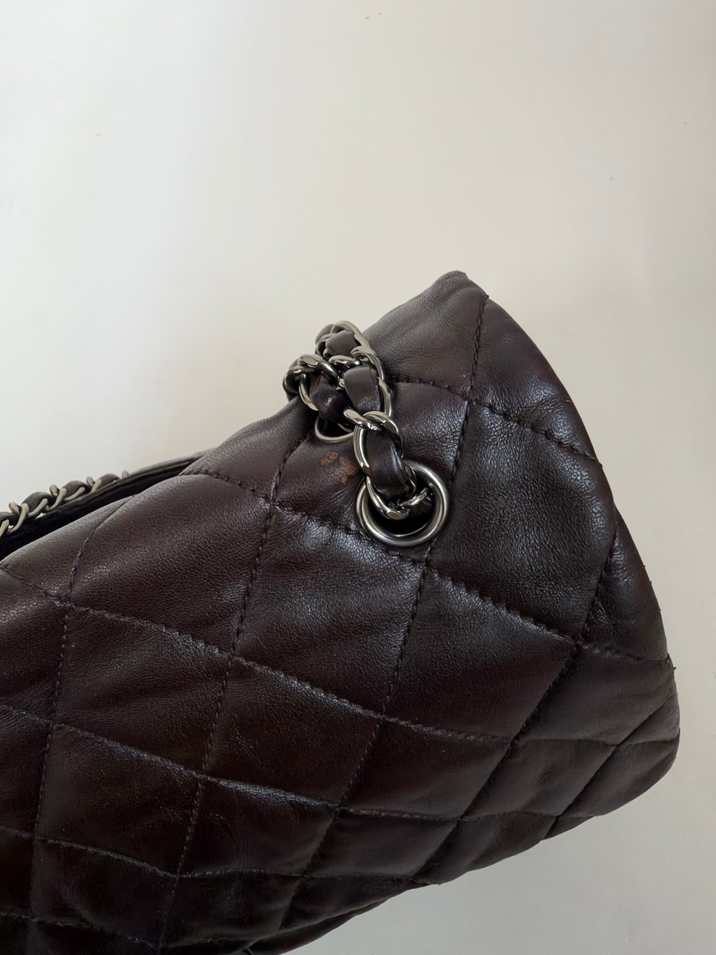 Chanel Brown Soft Leather Accordion Flap Bag