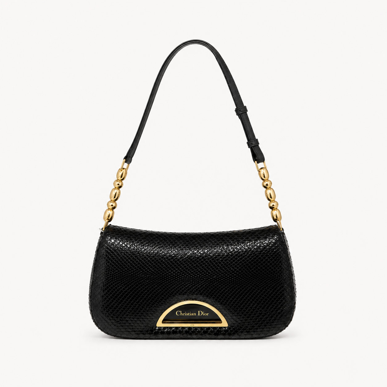 Christian Dior Black Python Malice Shoulder Bag