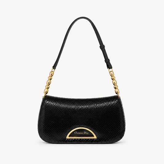 Christian Dior Black Python Malice Shoulder Bag