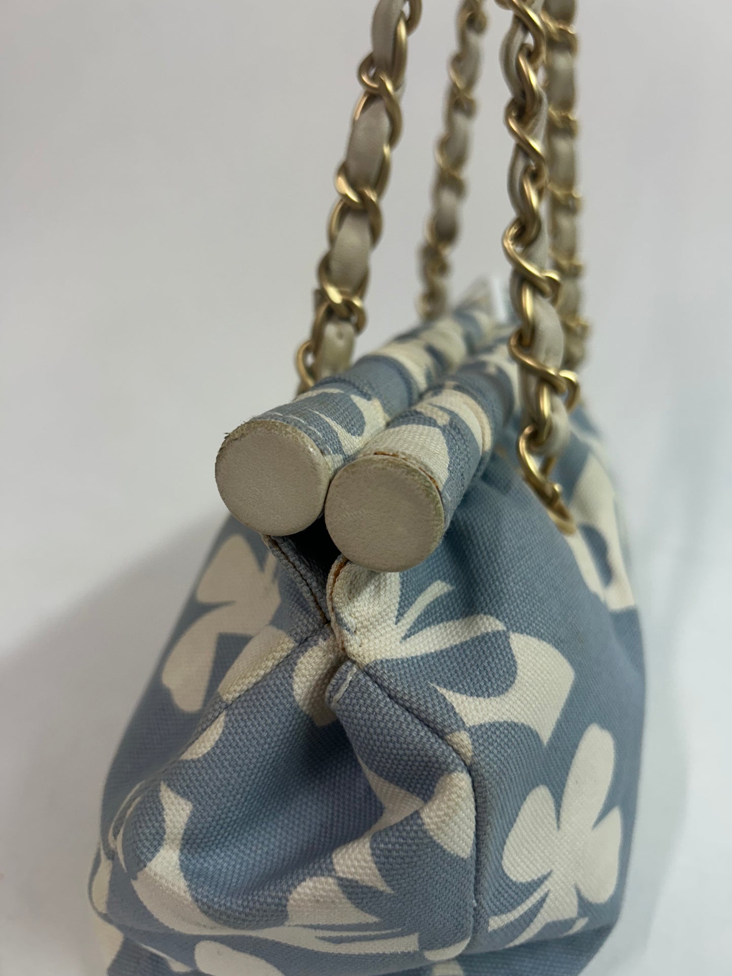 Chanel Light Blue Canvas CoCo Mark Chain Shoulder Bag