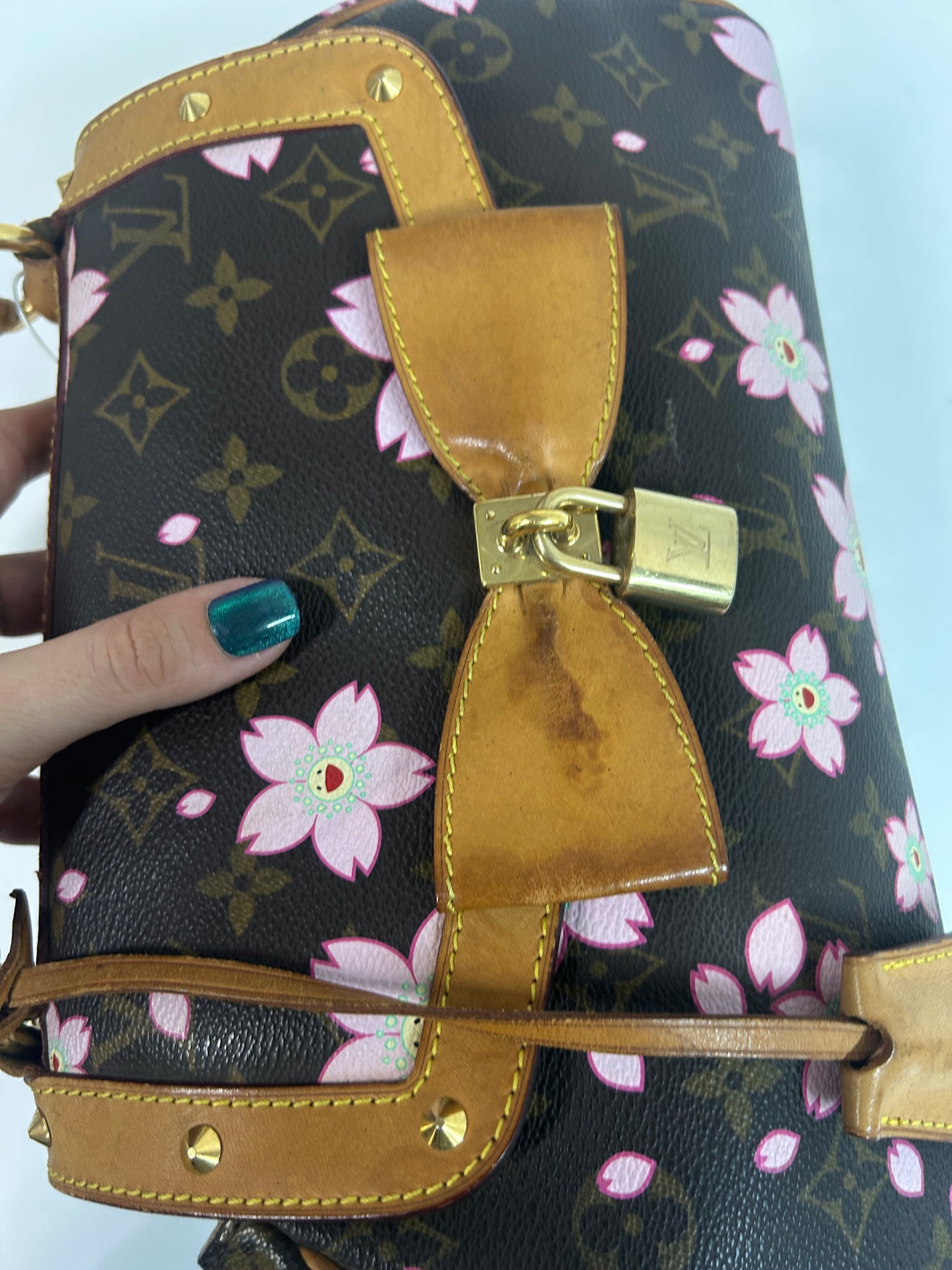 Louis Vuitton Brown Monogram Cherry Blossom Sac Retro Handbag