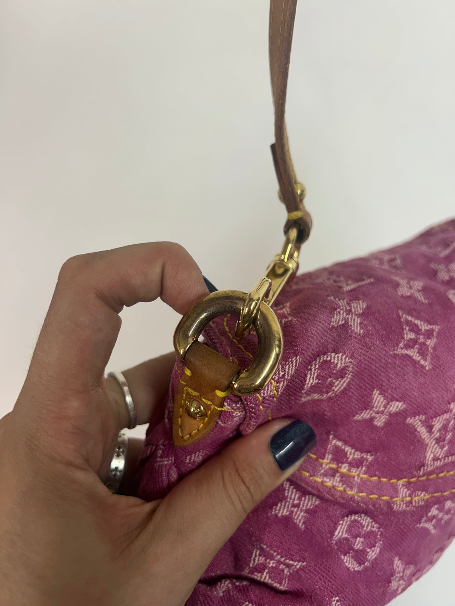 Louis Vuitton Pink Denim Monogram Pleaty Bag
