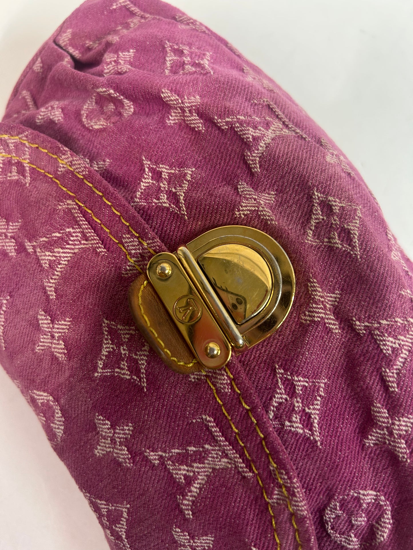 Louis Vuitton Pink Denim Monogram Pleaty Bag