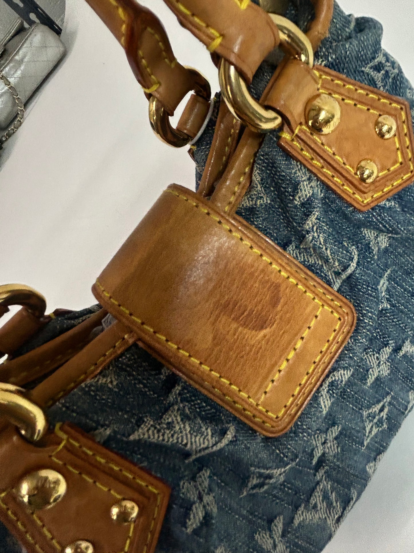 Louis Vuitton Denim Monogram Pleaty Handbag
