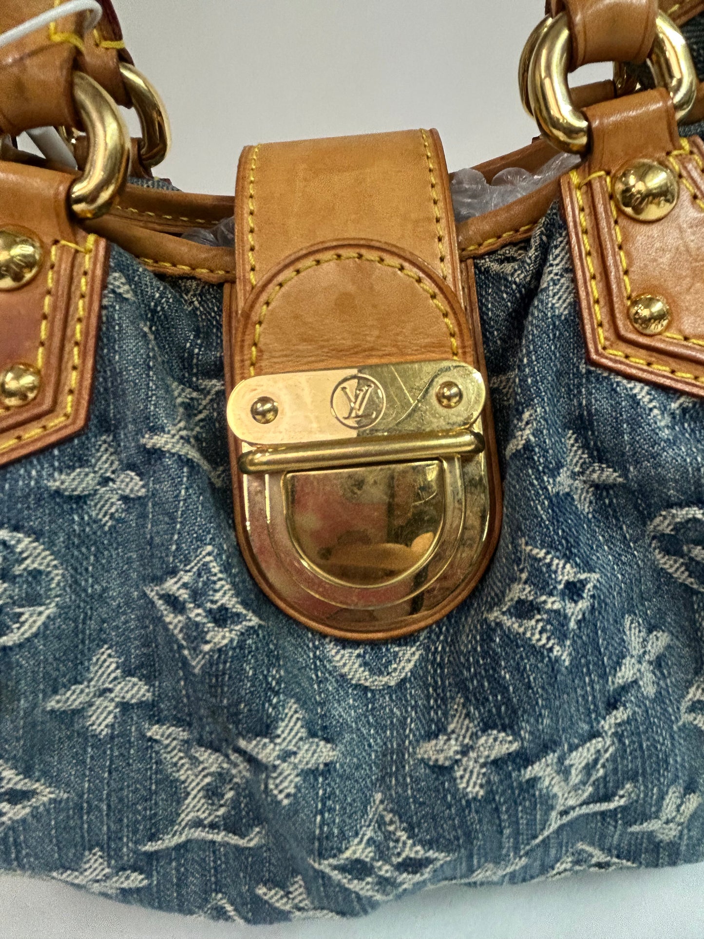 Louis Vuitton Denim Monogram Pleaty Handbag