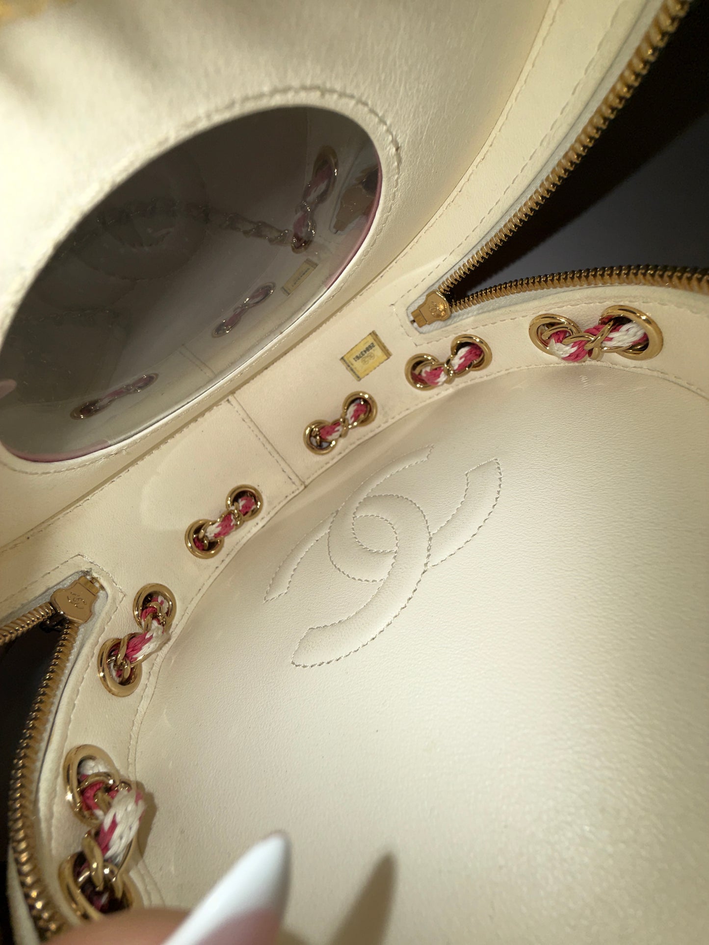 Chanel 2019 Pink & Cream Lifesaver Crossbody Bag