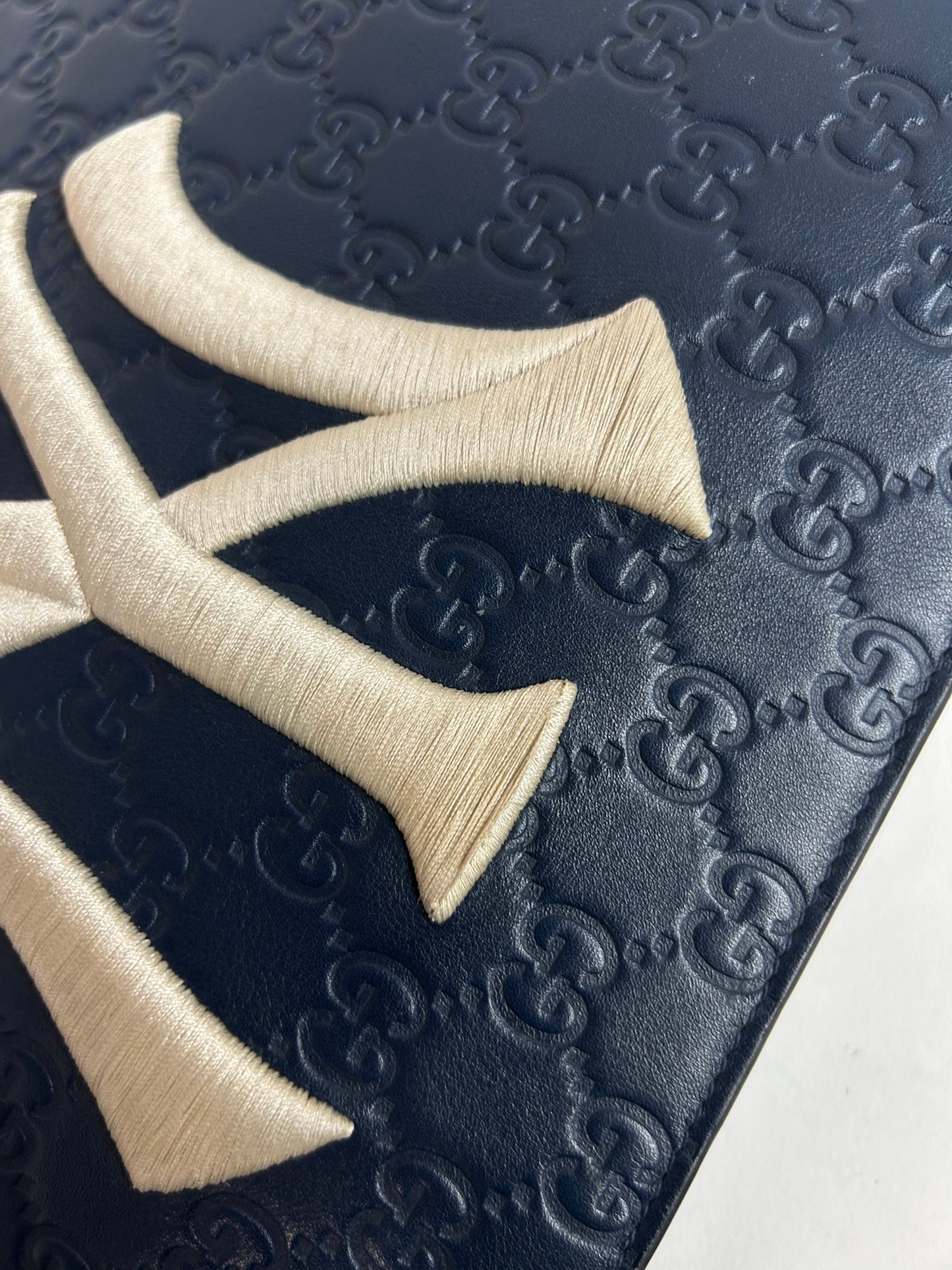 Gucci x MLB Navy & White Monogram Leather Clutch