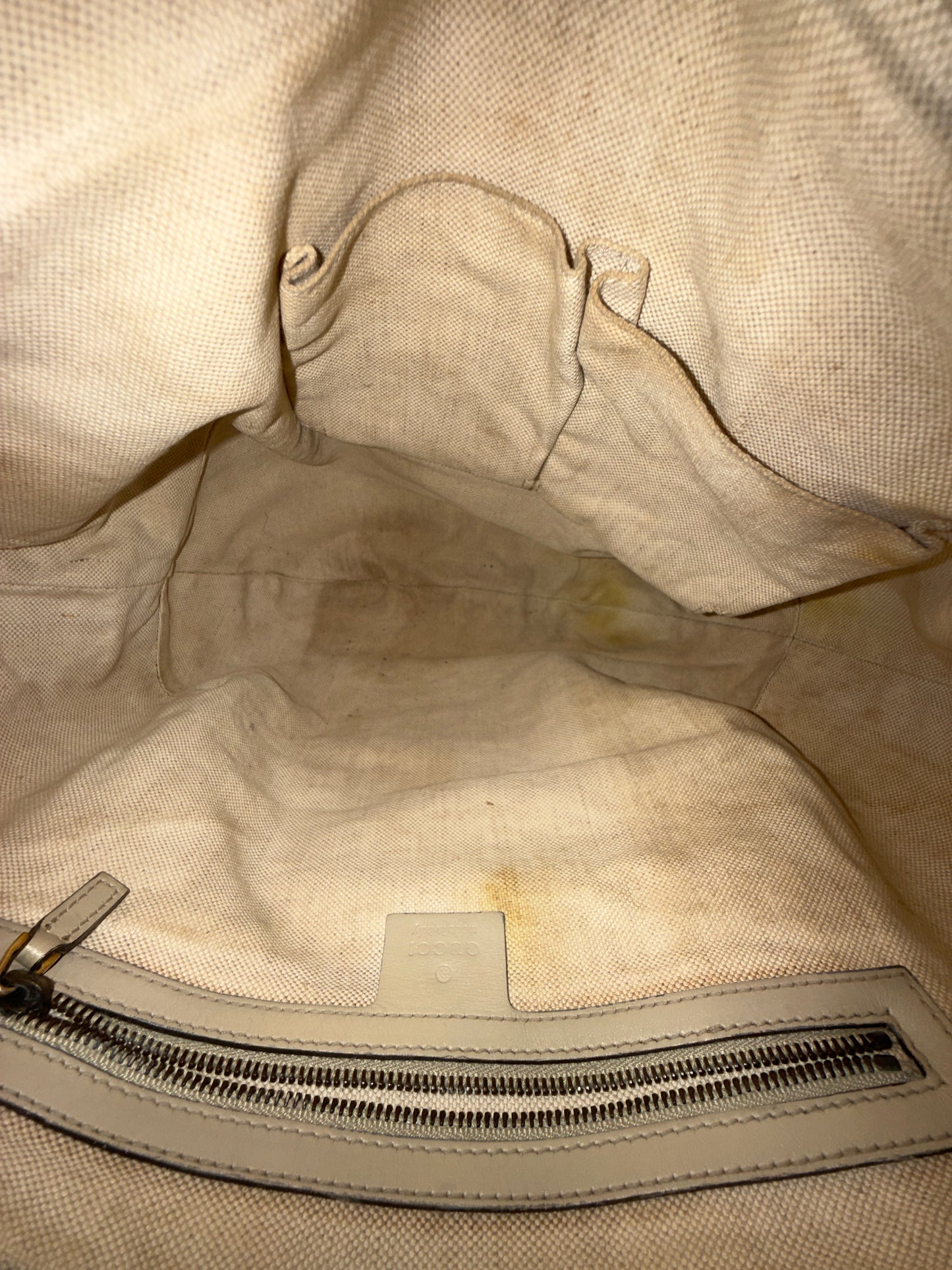 Gucci Brown & Beige Monogram Canvas & Leather Scarlet Tote