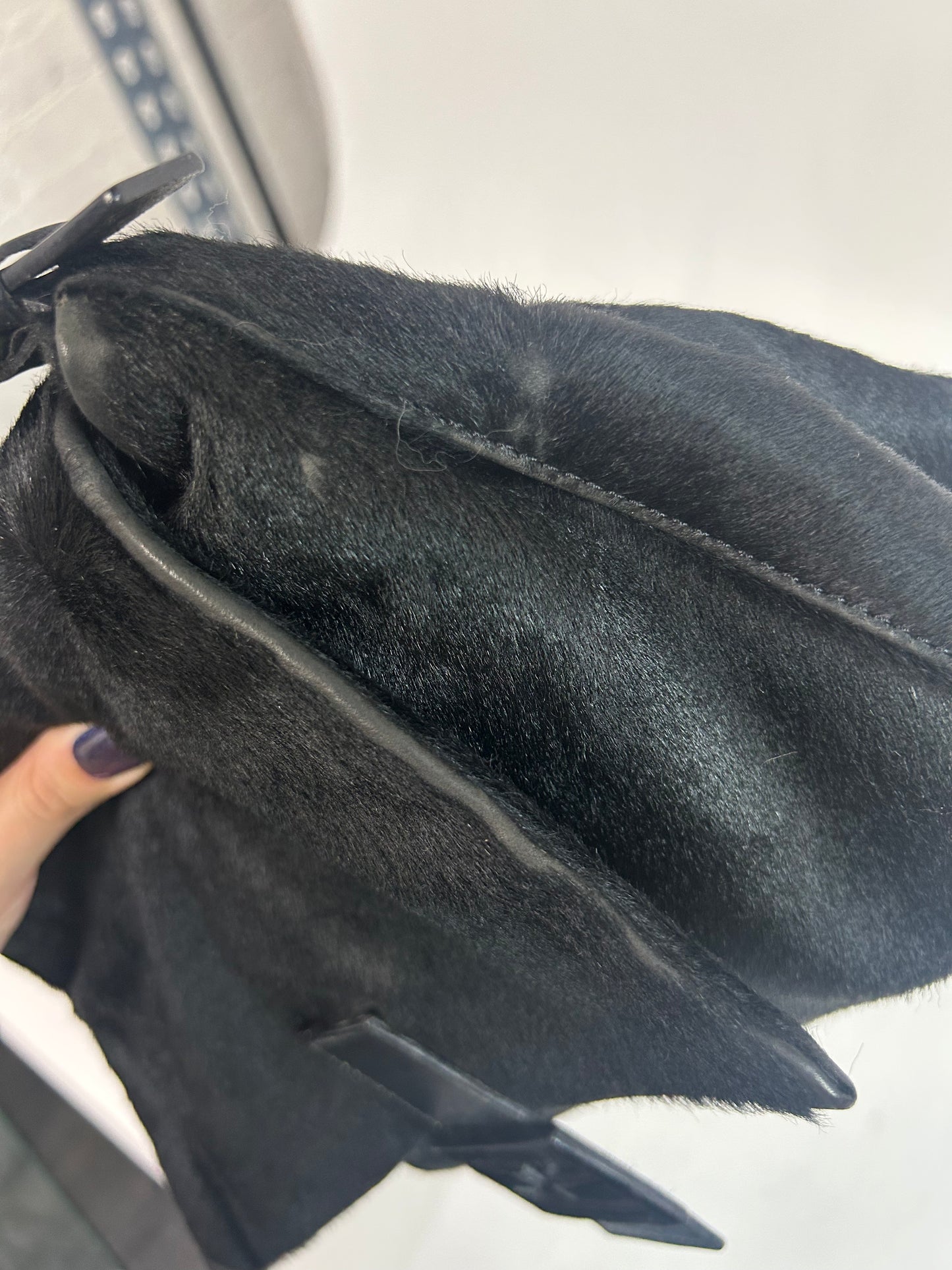 Fendi Black Ponyhair Mamma Baguette