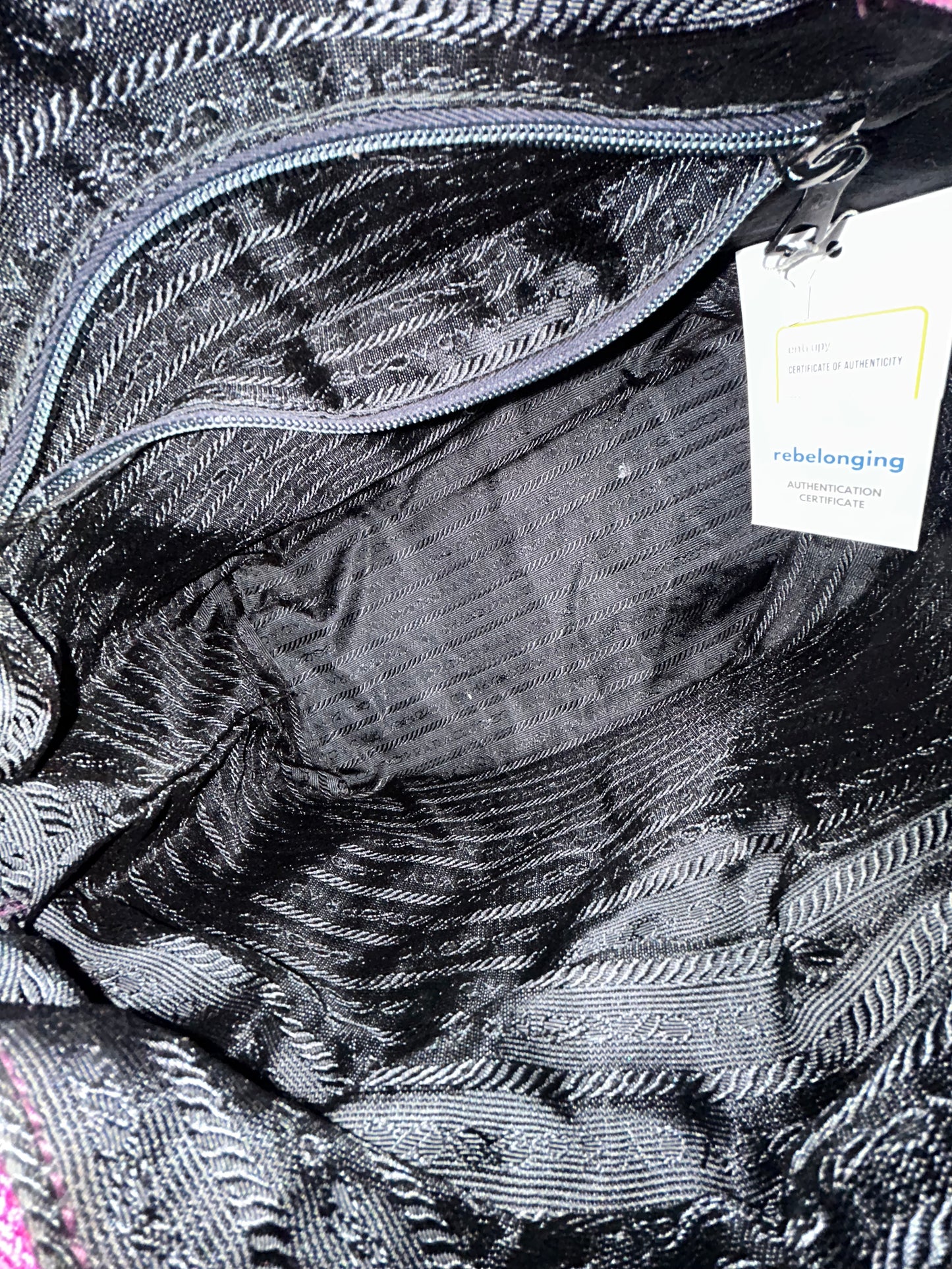 RARE Prada Purple Nylon & Snakeskin Beaded Logo Small Tote Bag