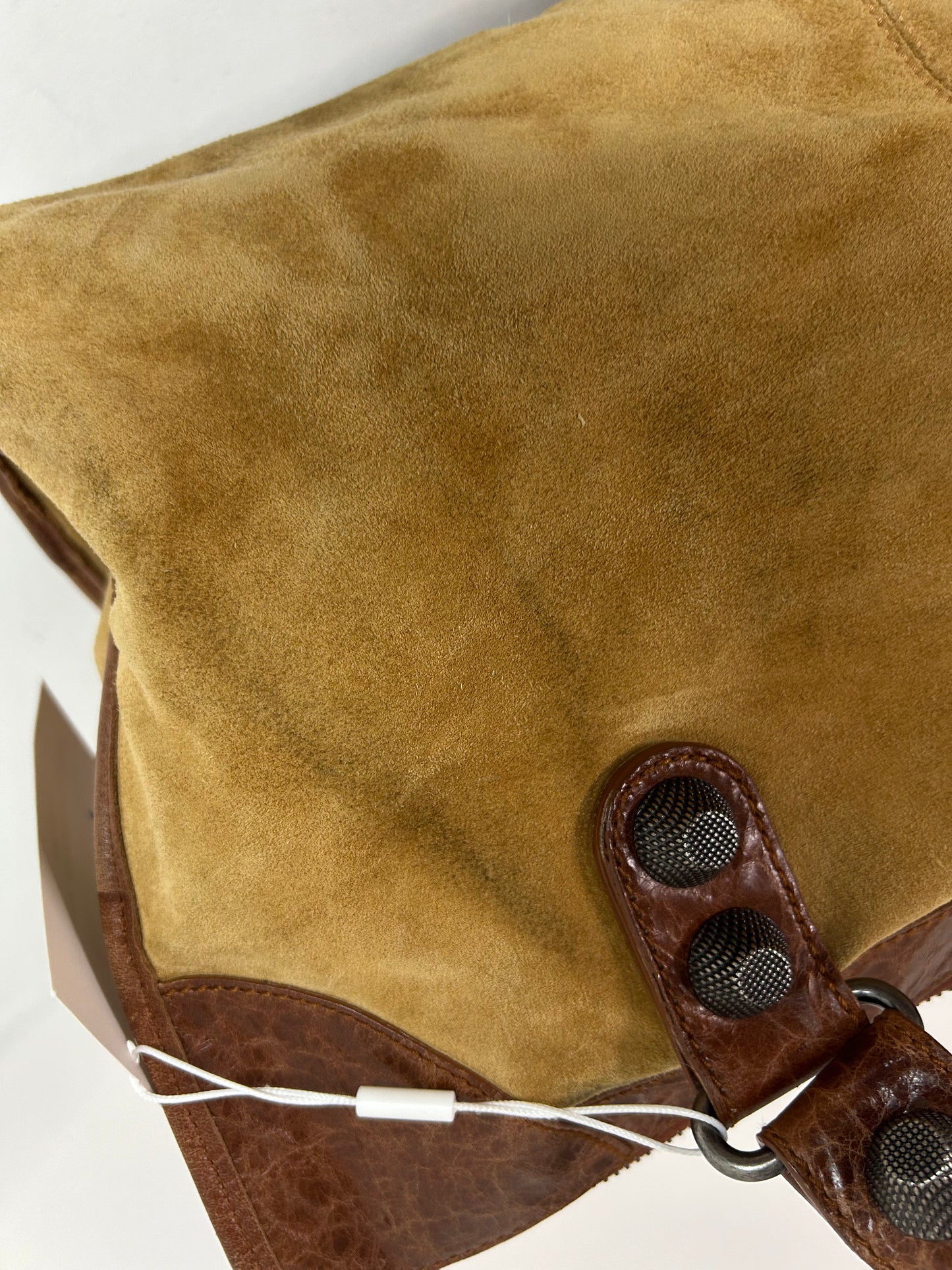 Balenciaga Brown Suede Work Bag w/ Giant Hardware