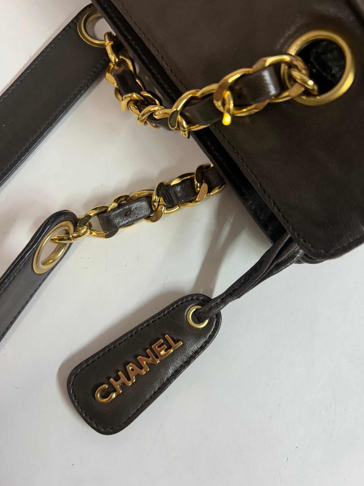 Chanel Brown Lambskin CoCo Mark Shoulder Tote Bag