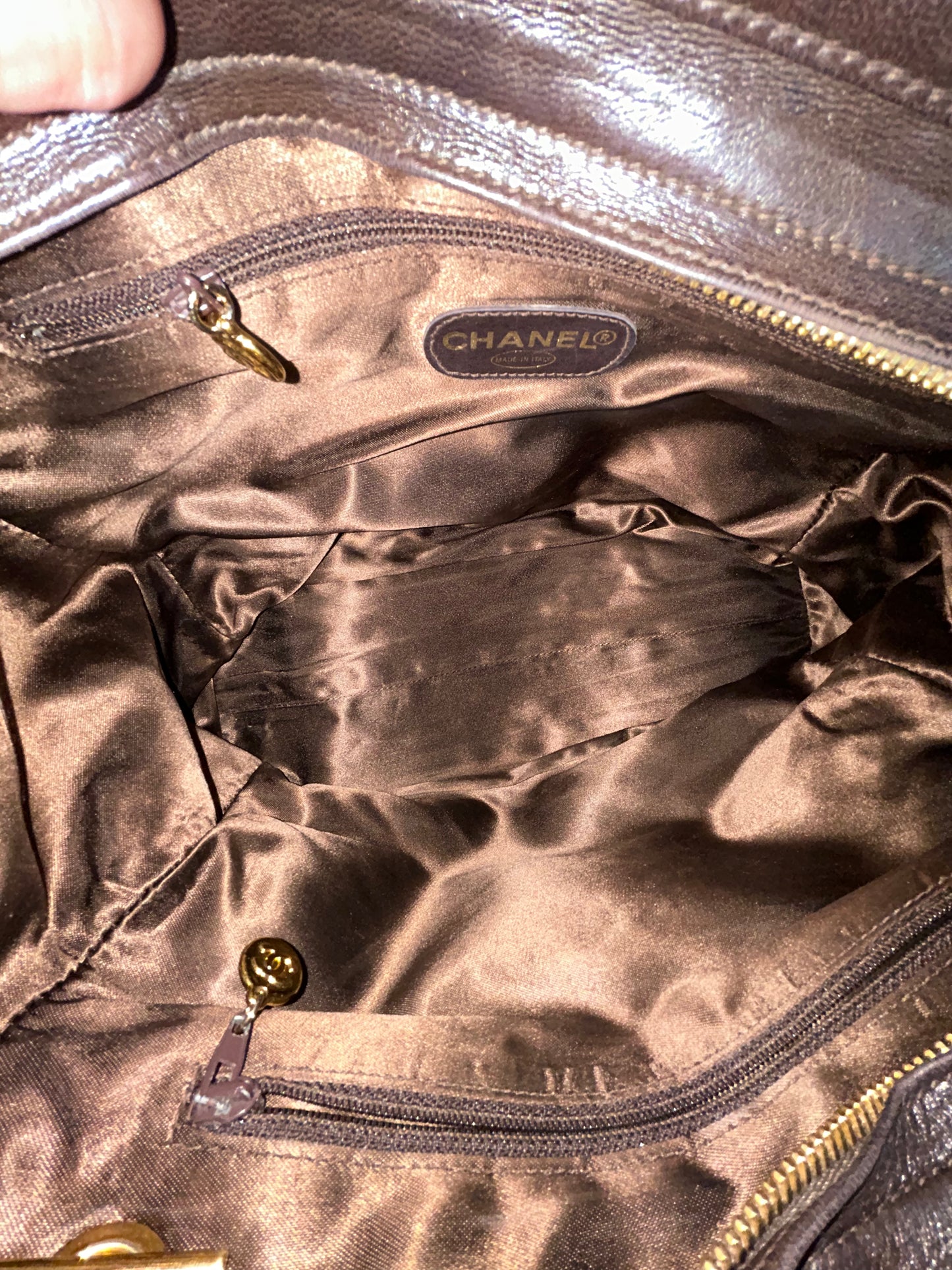 Chanel Brown Lambskin CoCo Mark Shoulder Tote Bag