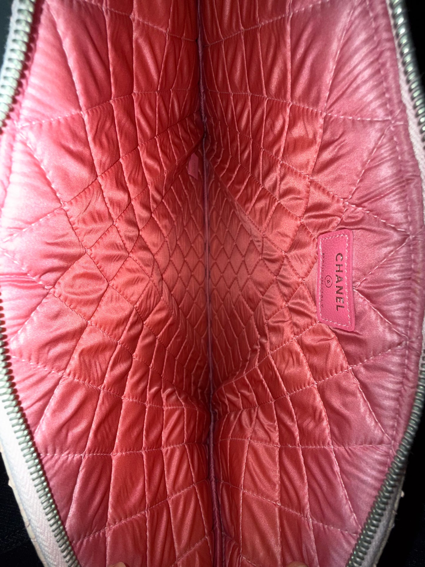Chanel Pink Multicolored Snakeskin Leather Quilted Clutch Bag