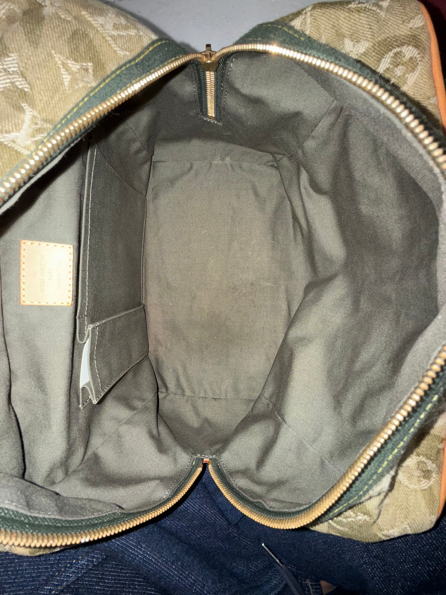 RARE Louis Vuitton X Murakami Green Denim Monogram Jasmine Shoulder Bag