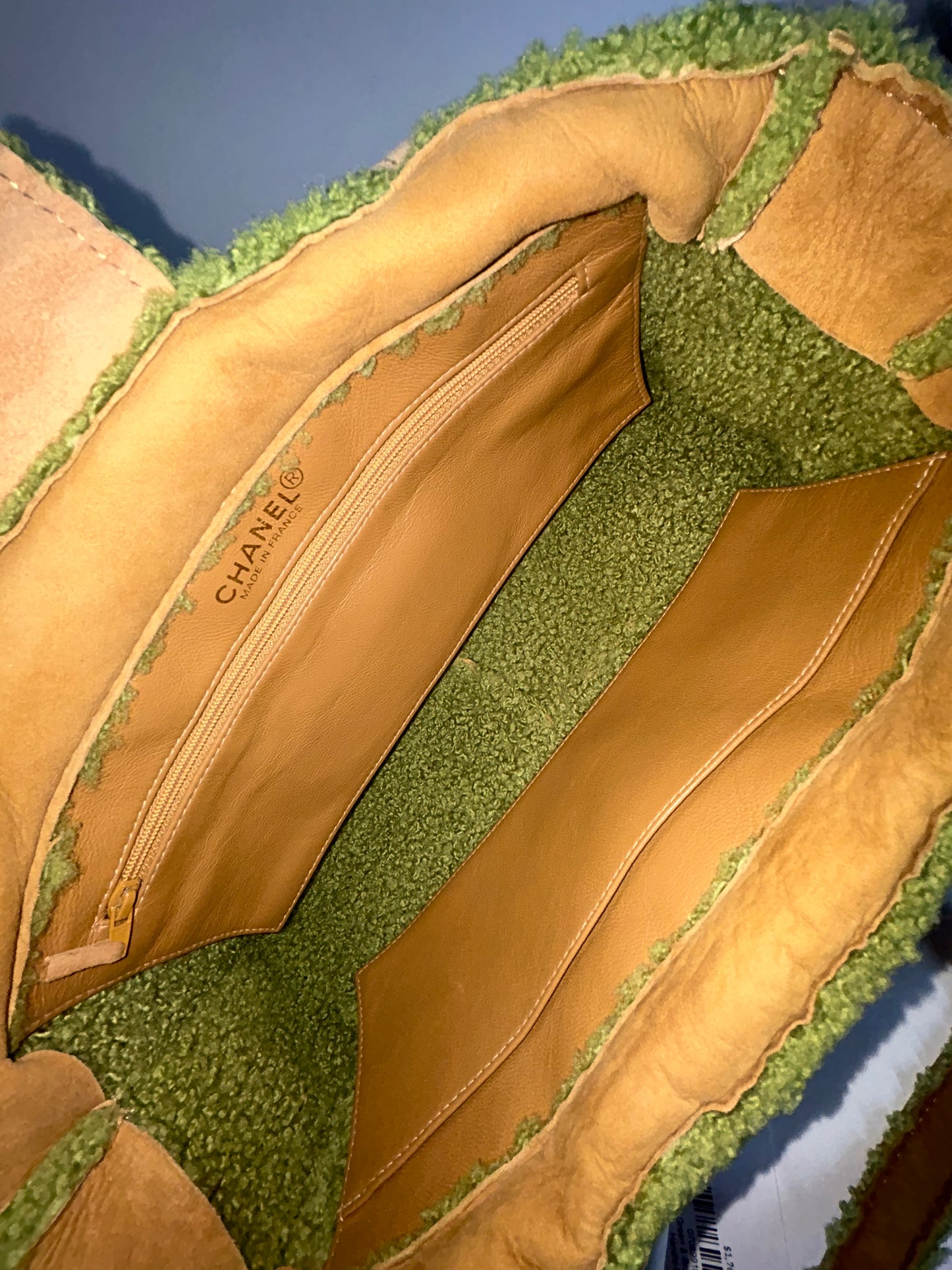 Chanel Green & Brown Mouton Top Handle Bag