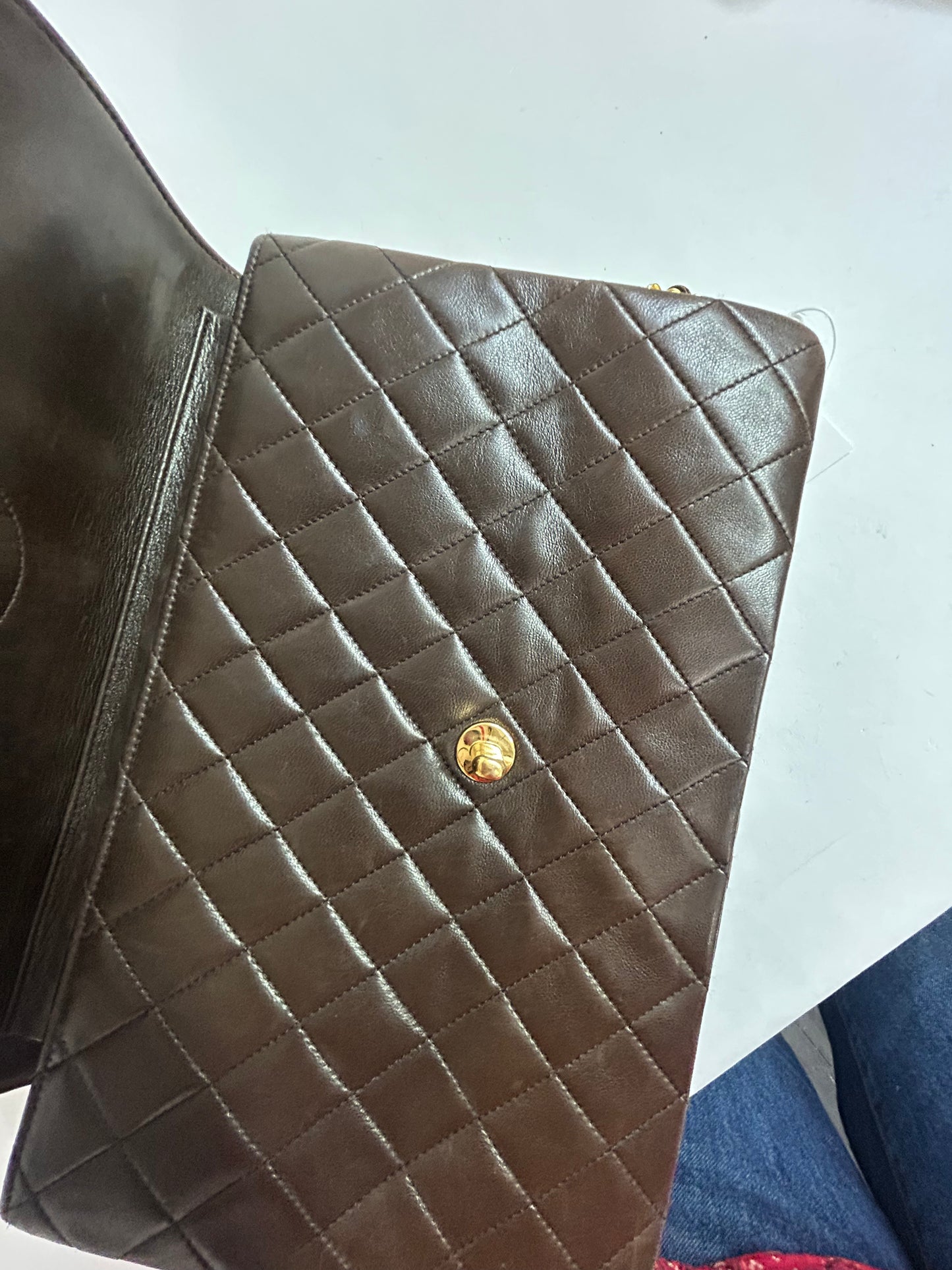 Chanel Brown Lambskin Vintage 24K GPHW Shoulder Bag