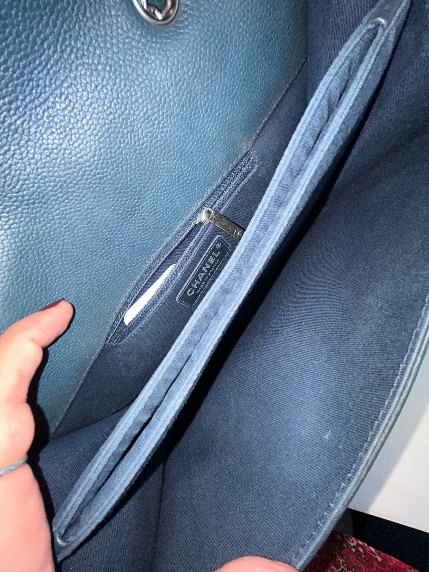 Chanel Blue Caviar Shoulder Bag