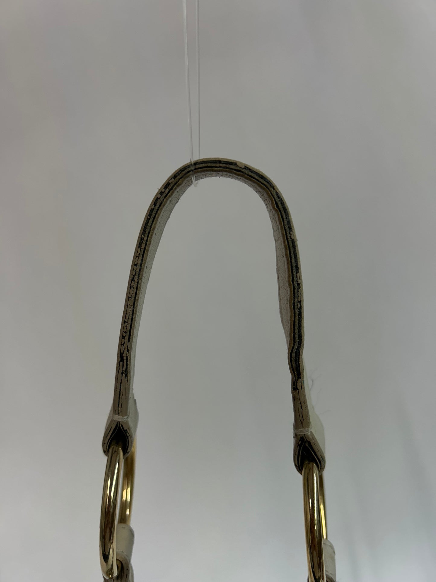 YSL White Leather Fringed Shoulder Bag
