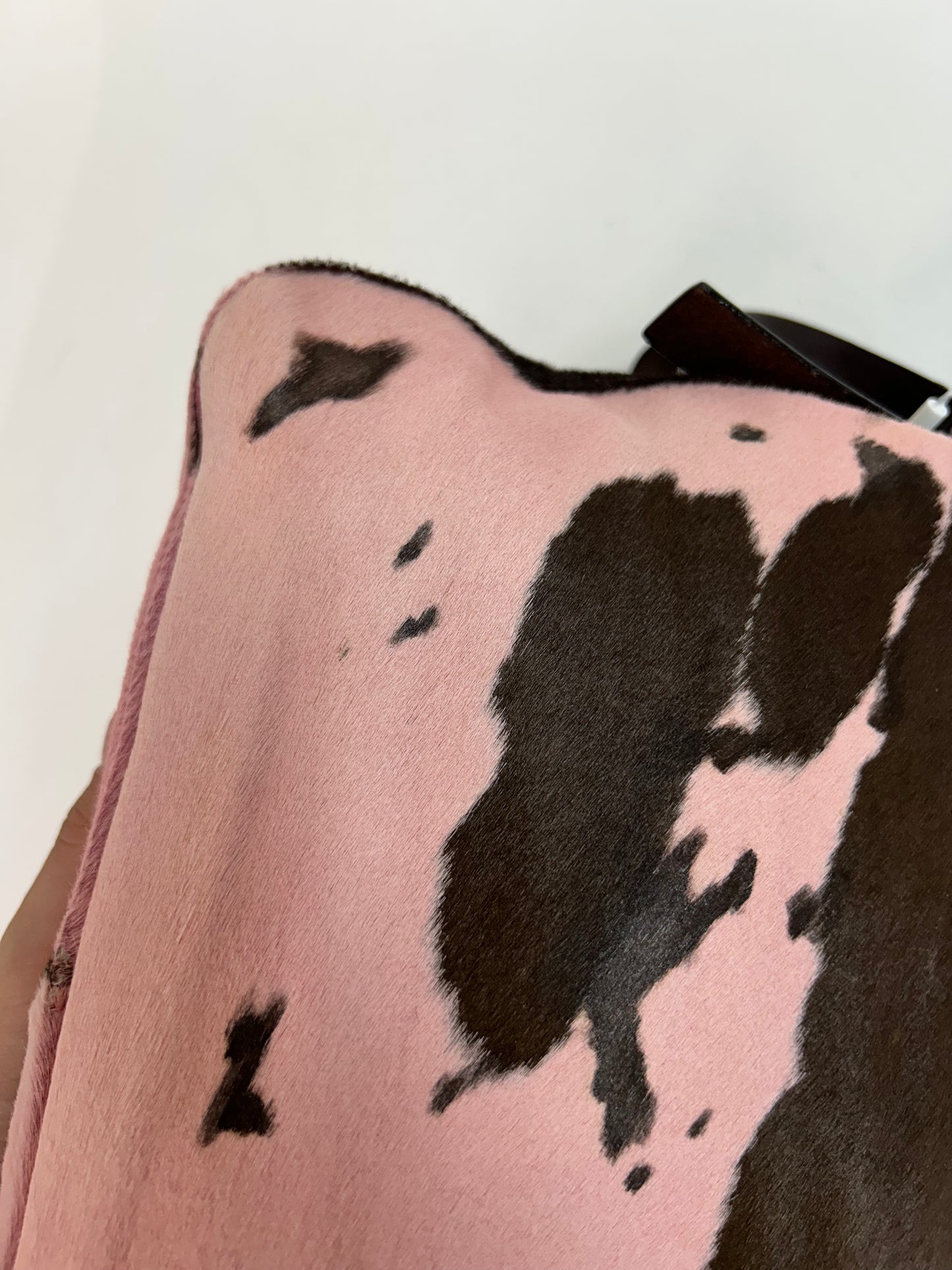 Fendi Pink & Brown Pony-Hair Cow Printed Mamma Baguette