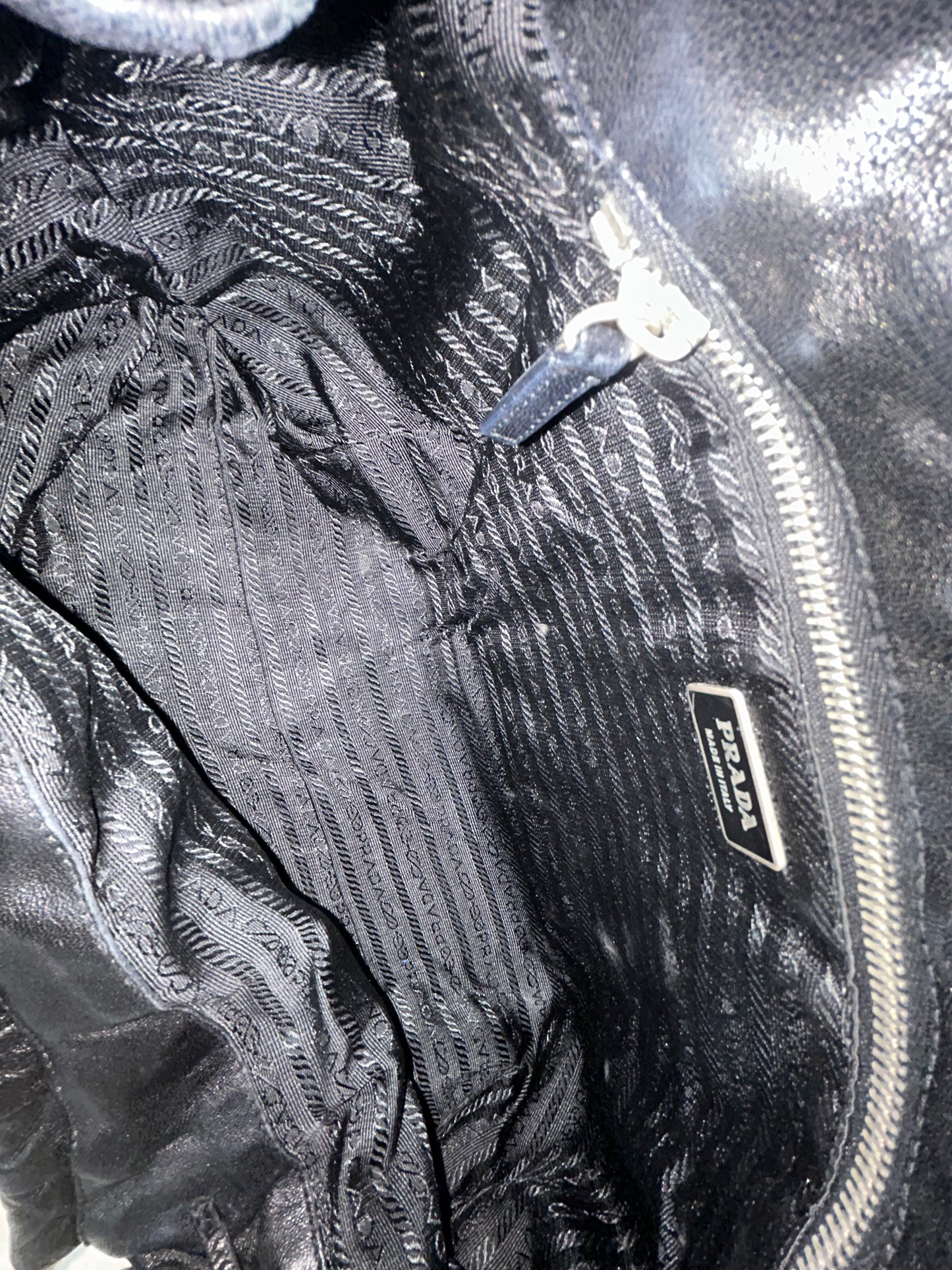 Prada Black Metal Handle Bag