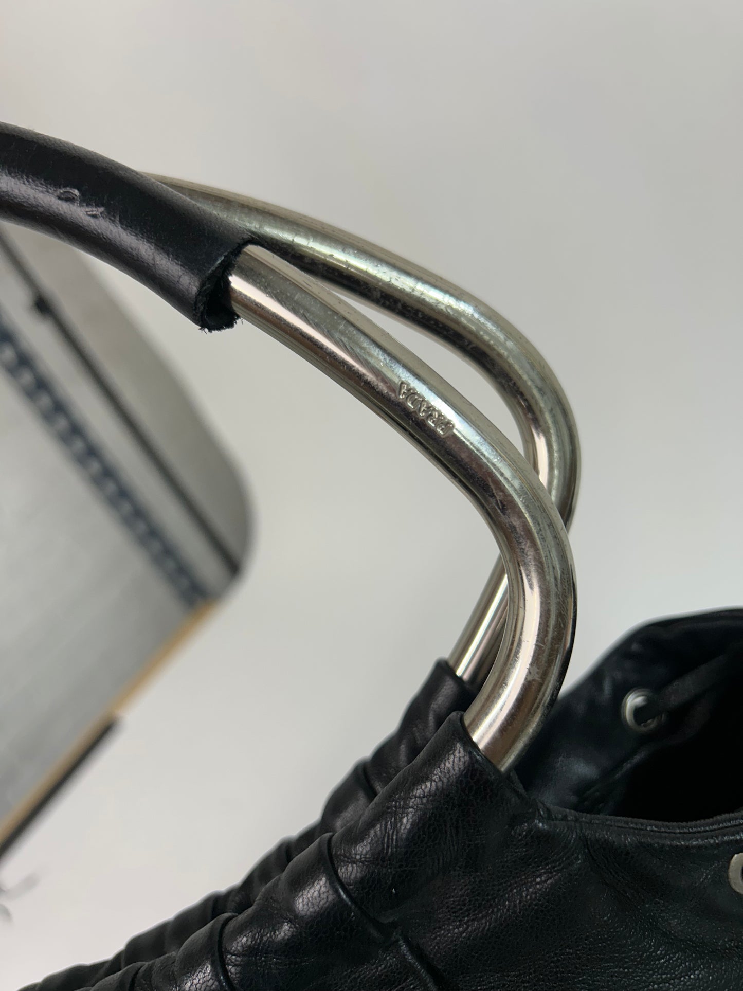 Prada Black Metal Handle Bag