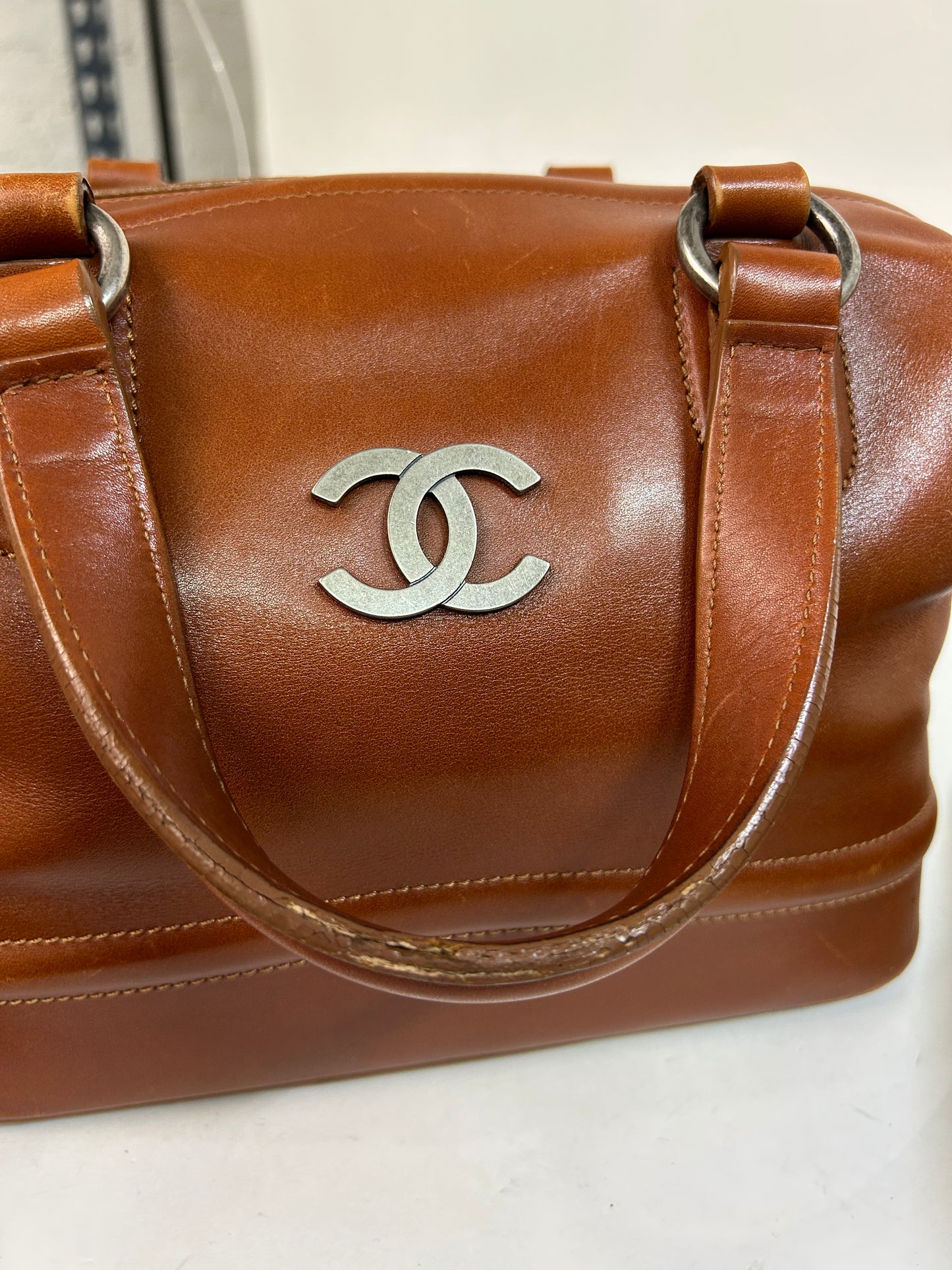 Chanel 2006 Brown Lambskin Leather Boston Doctor Bag