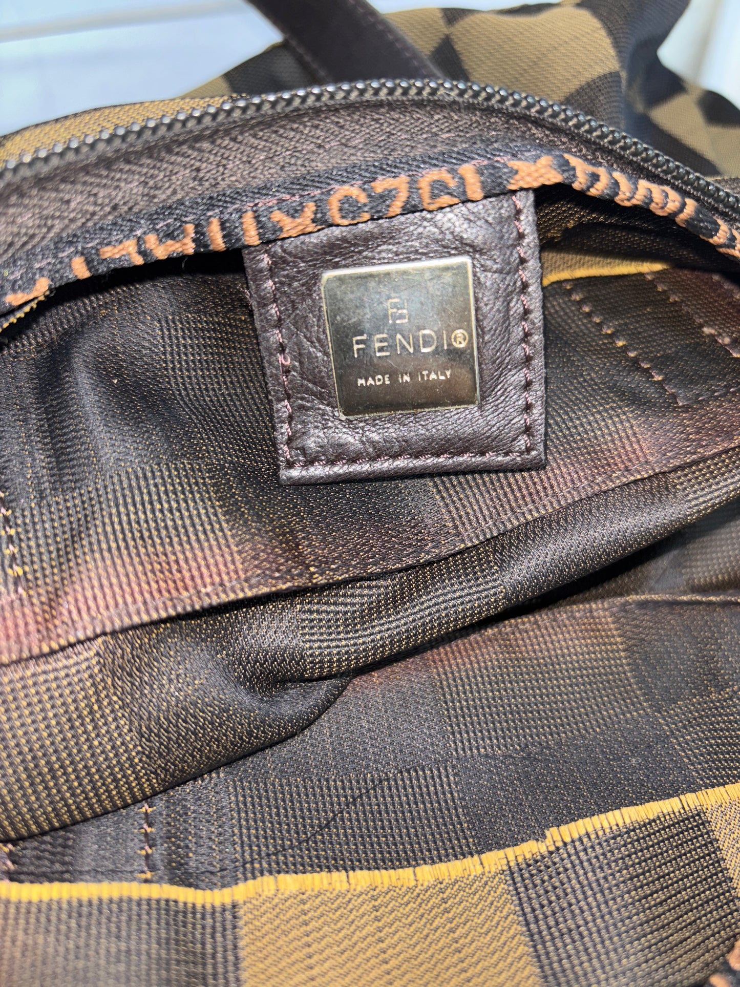 Fendi Brown Nylon Shoulder Bag