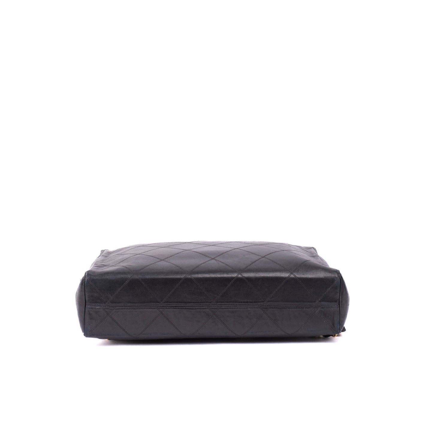 Chanel Black Lambskin Jumbo Hardware Turnlock Flap Bag